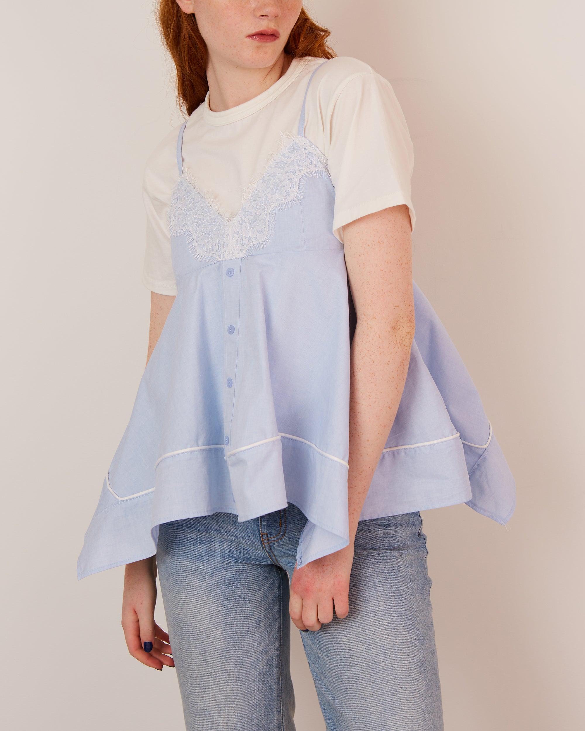 Handkerchief hem tunic (light blue)