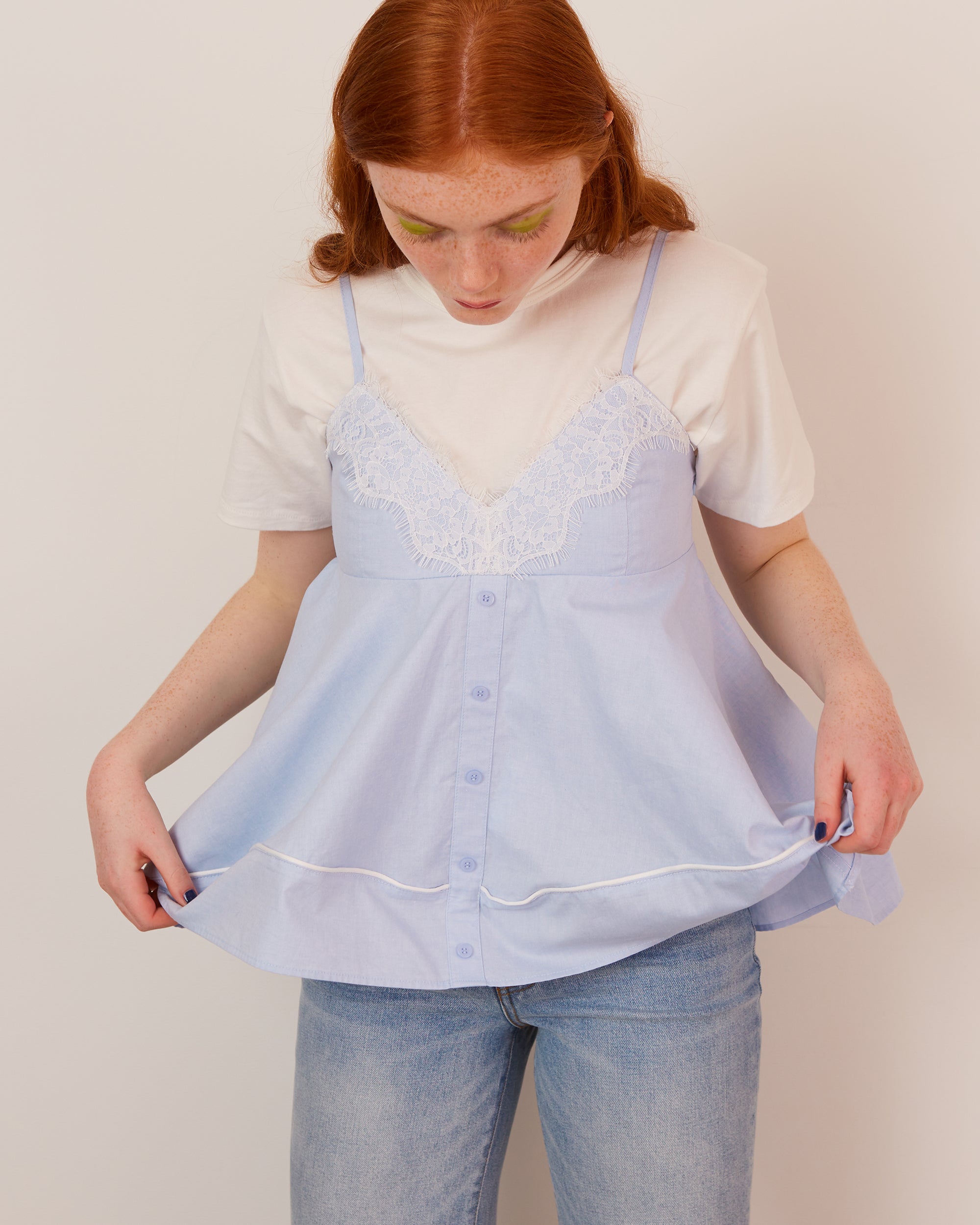 Handkerchief hem tunic (light blue)
