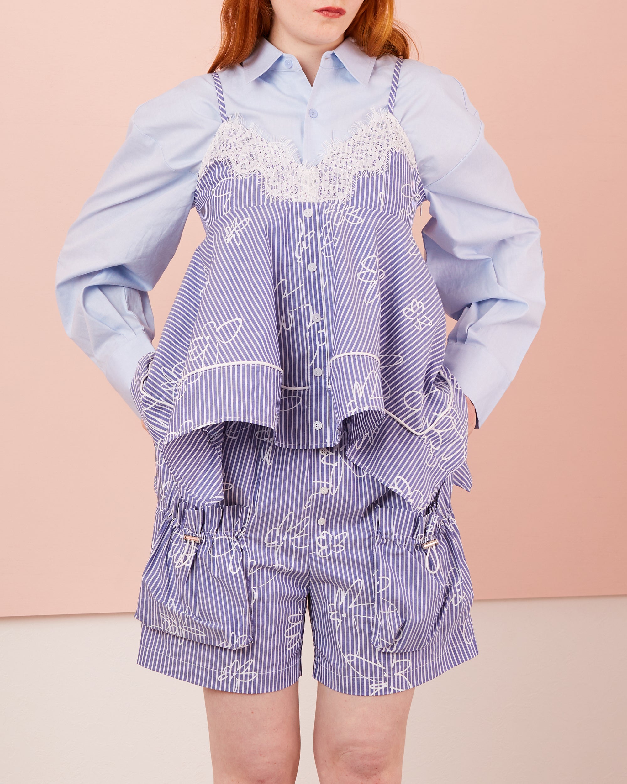 Tulle balloon tunic (light blue)