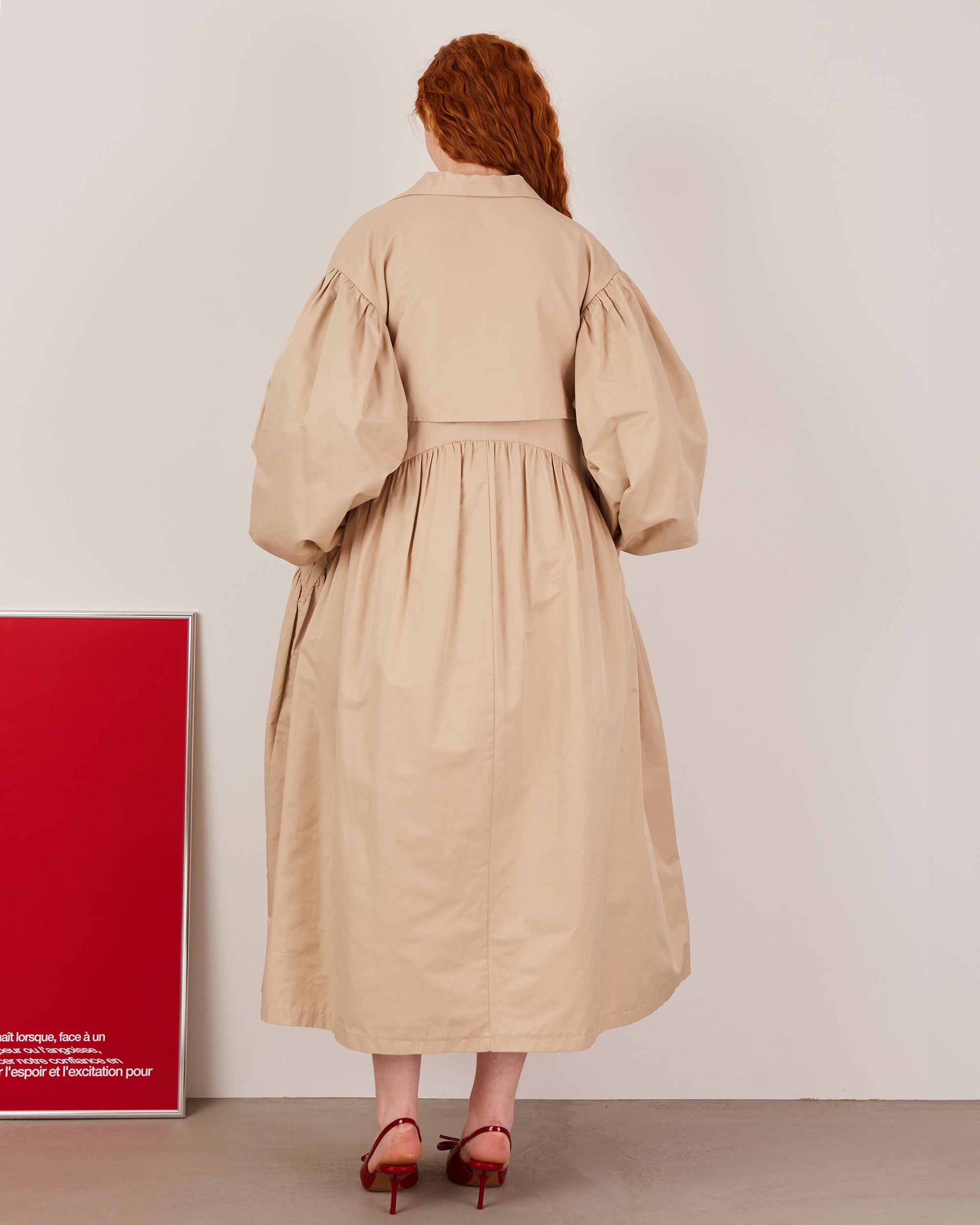 Balloon gather coat (beige)