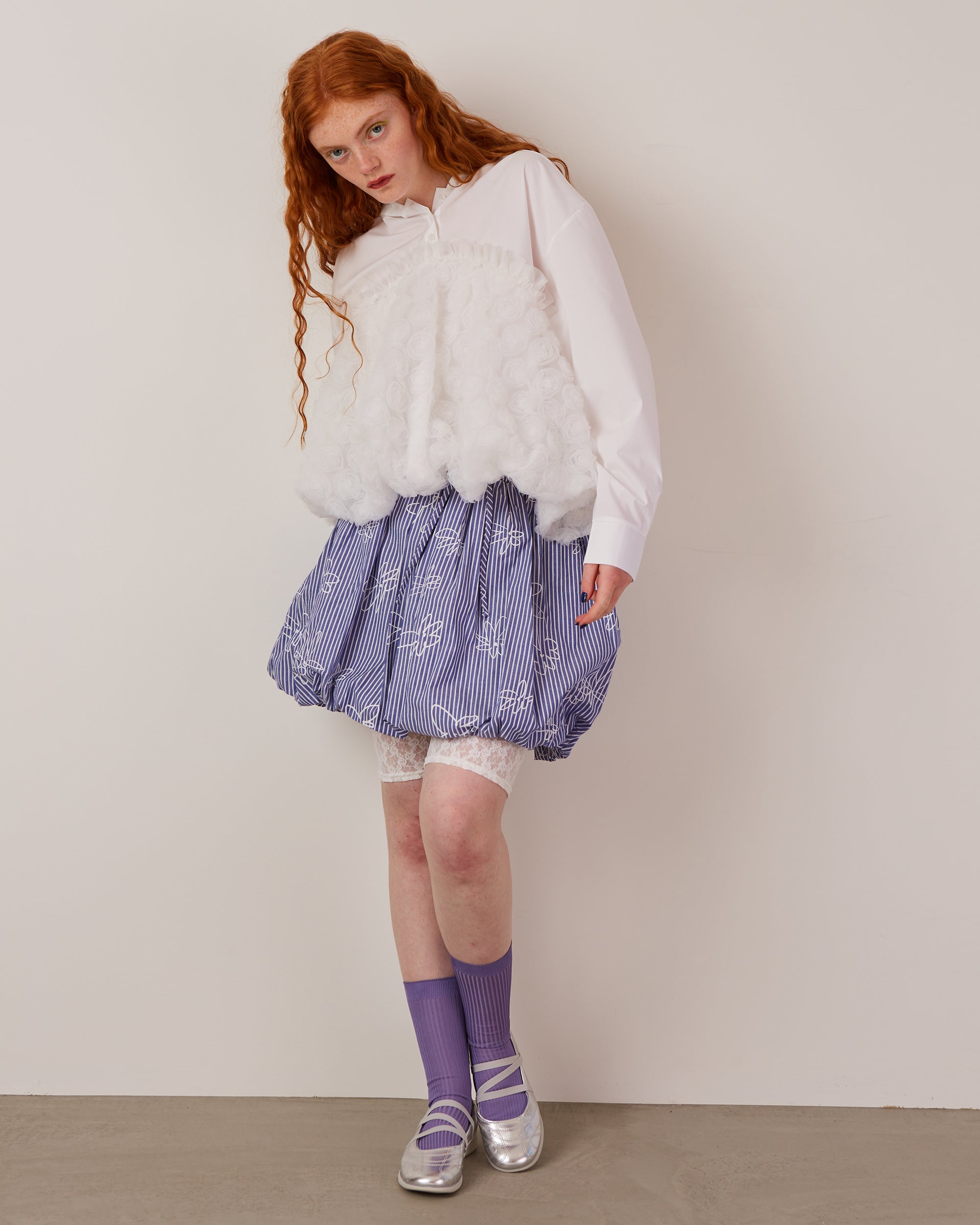 Tulle balloon hoodie shirt