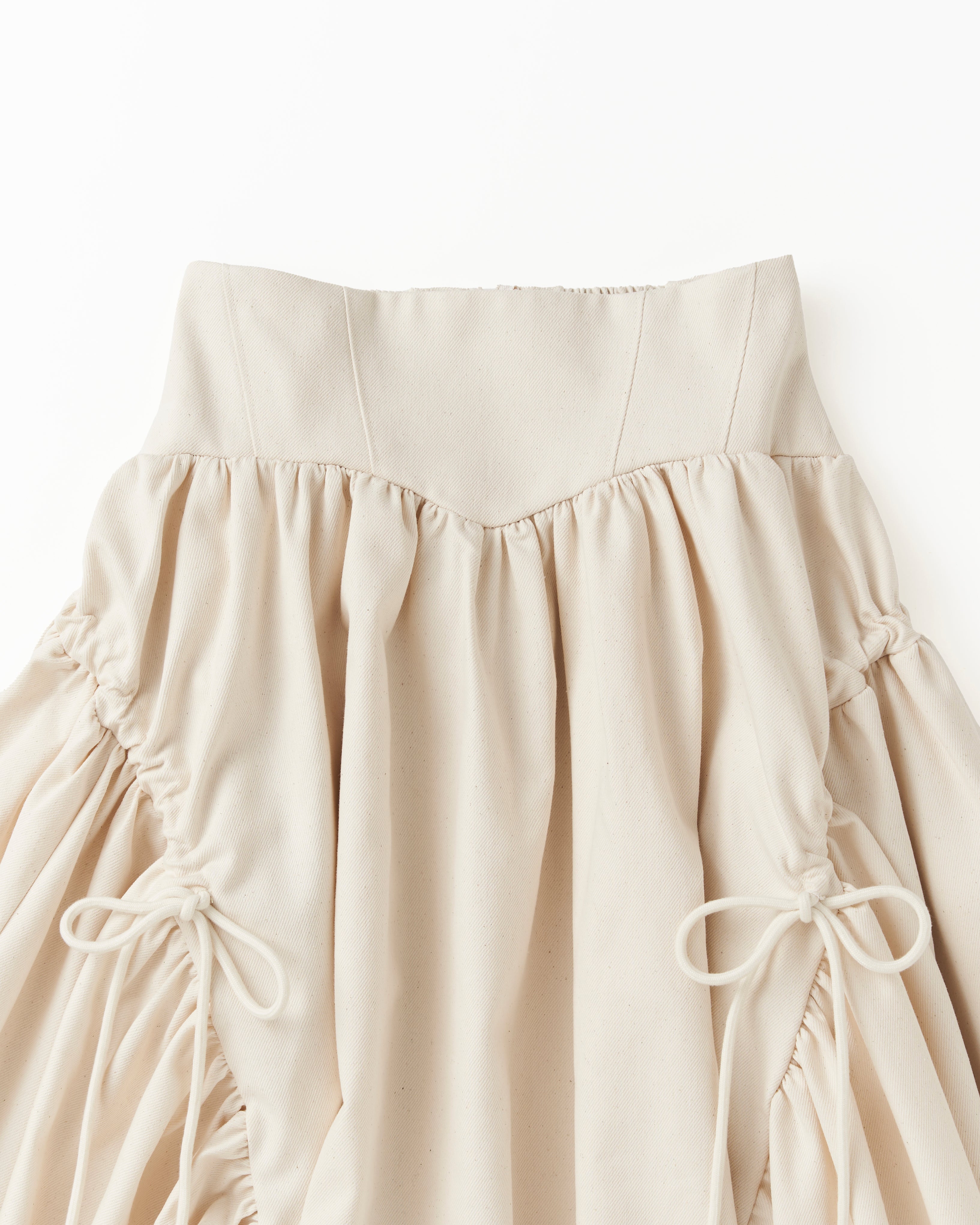 corset gather denim skirt (off white)