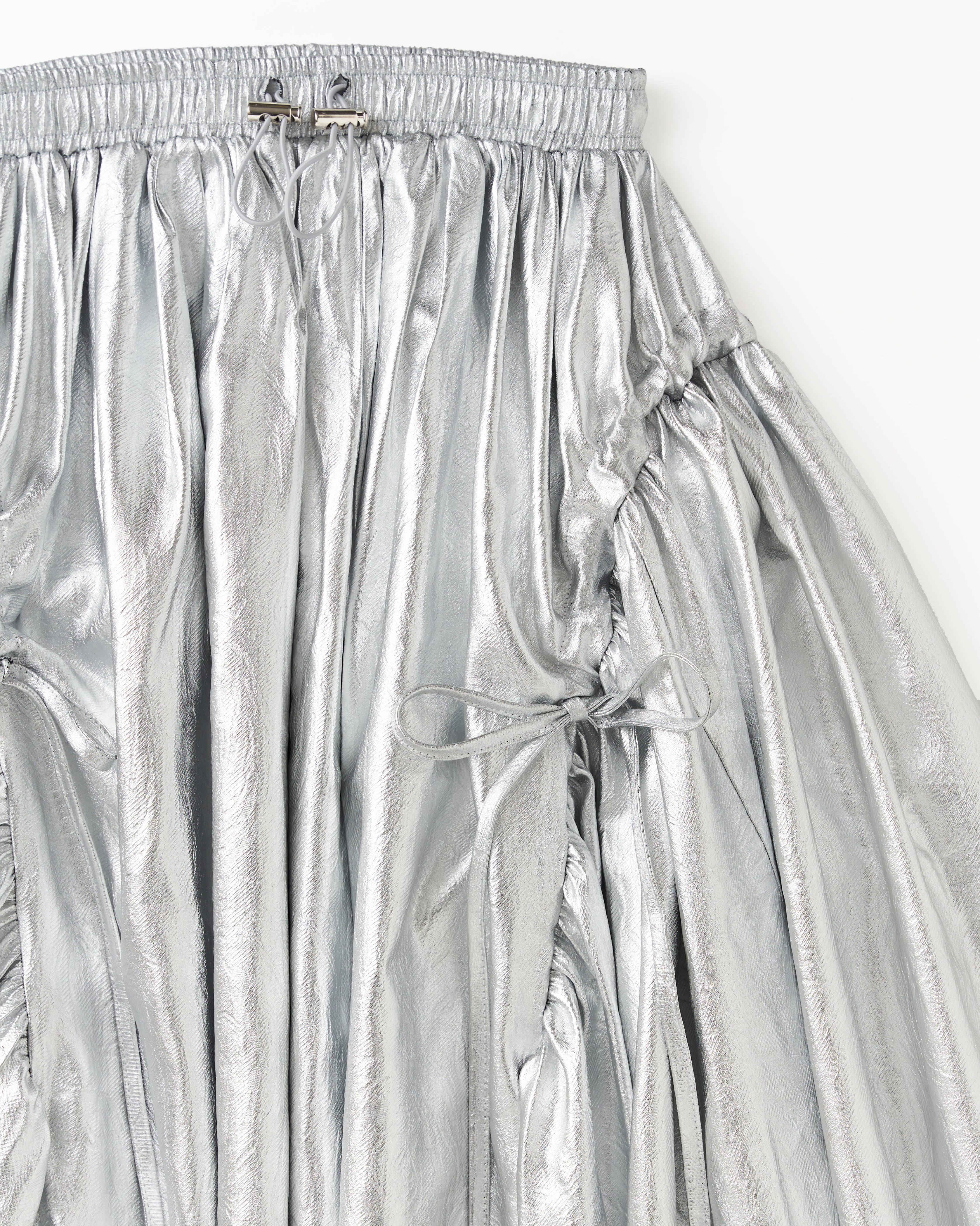 【新品】POPPY　シルバーギャザーリボンスカート　Mサイズ SILVER GATHER RIBBON SKIRT