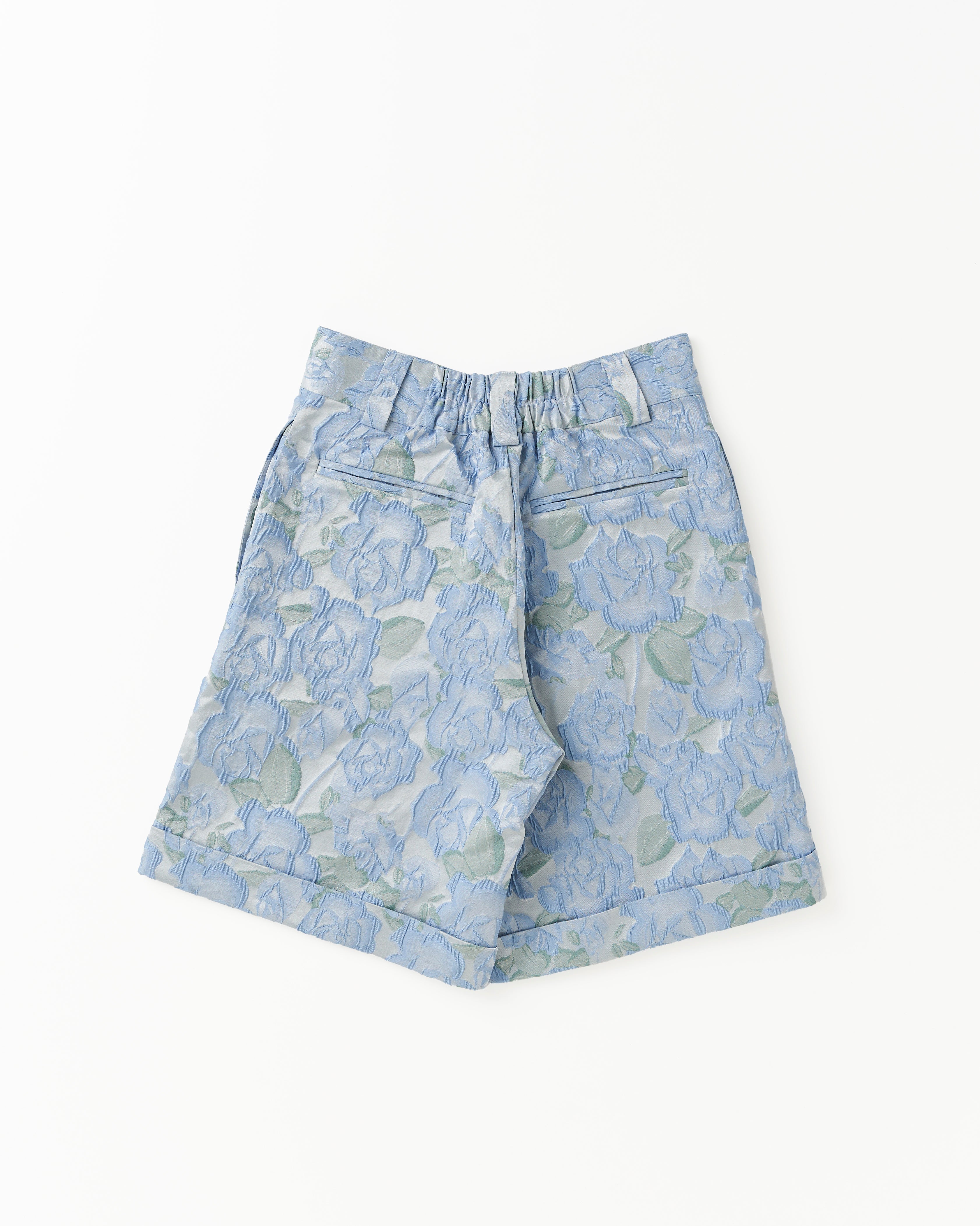 jacquard half flare pants (blue flower)