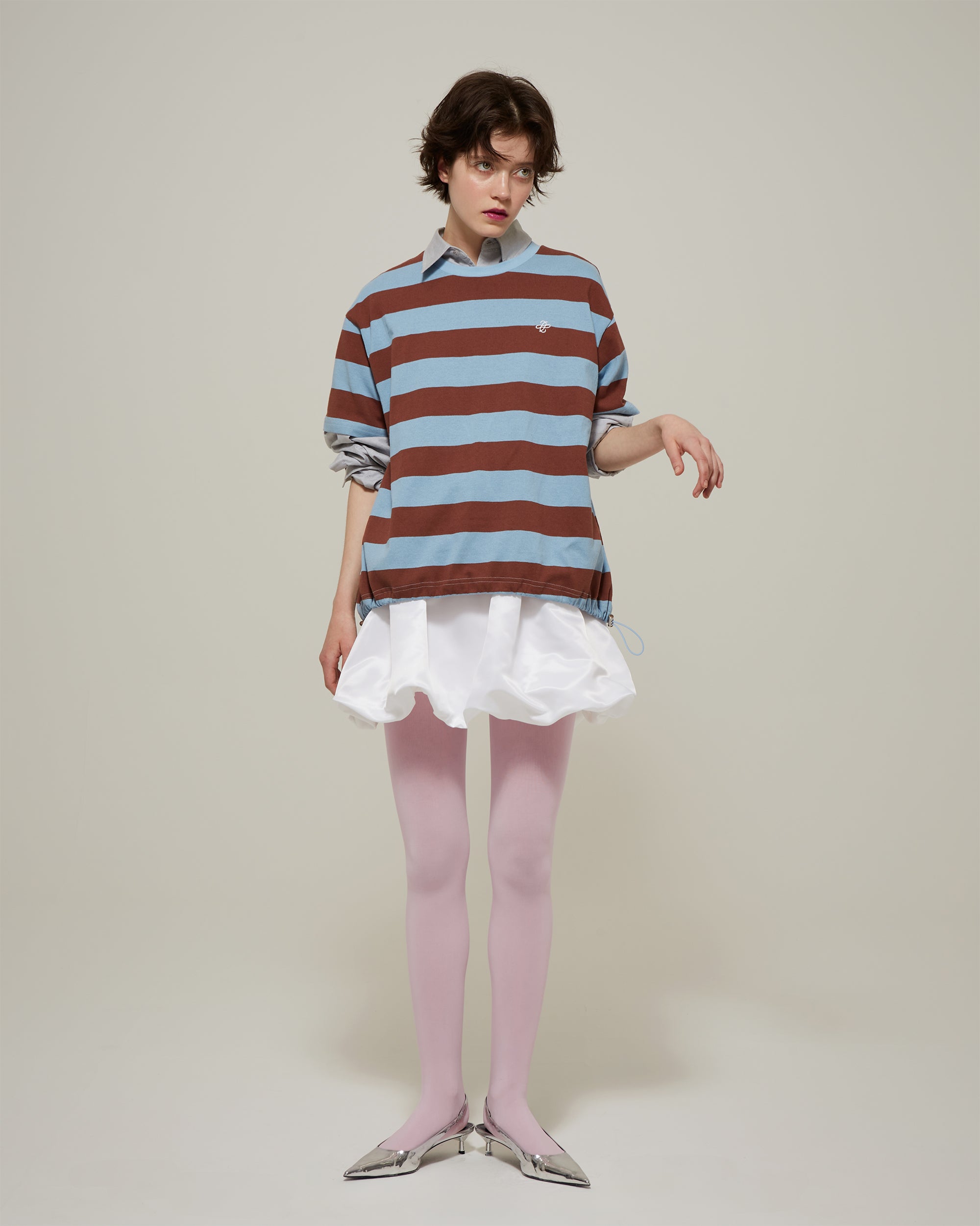 Cocoon border t-shirt (blue)