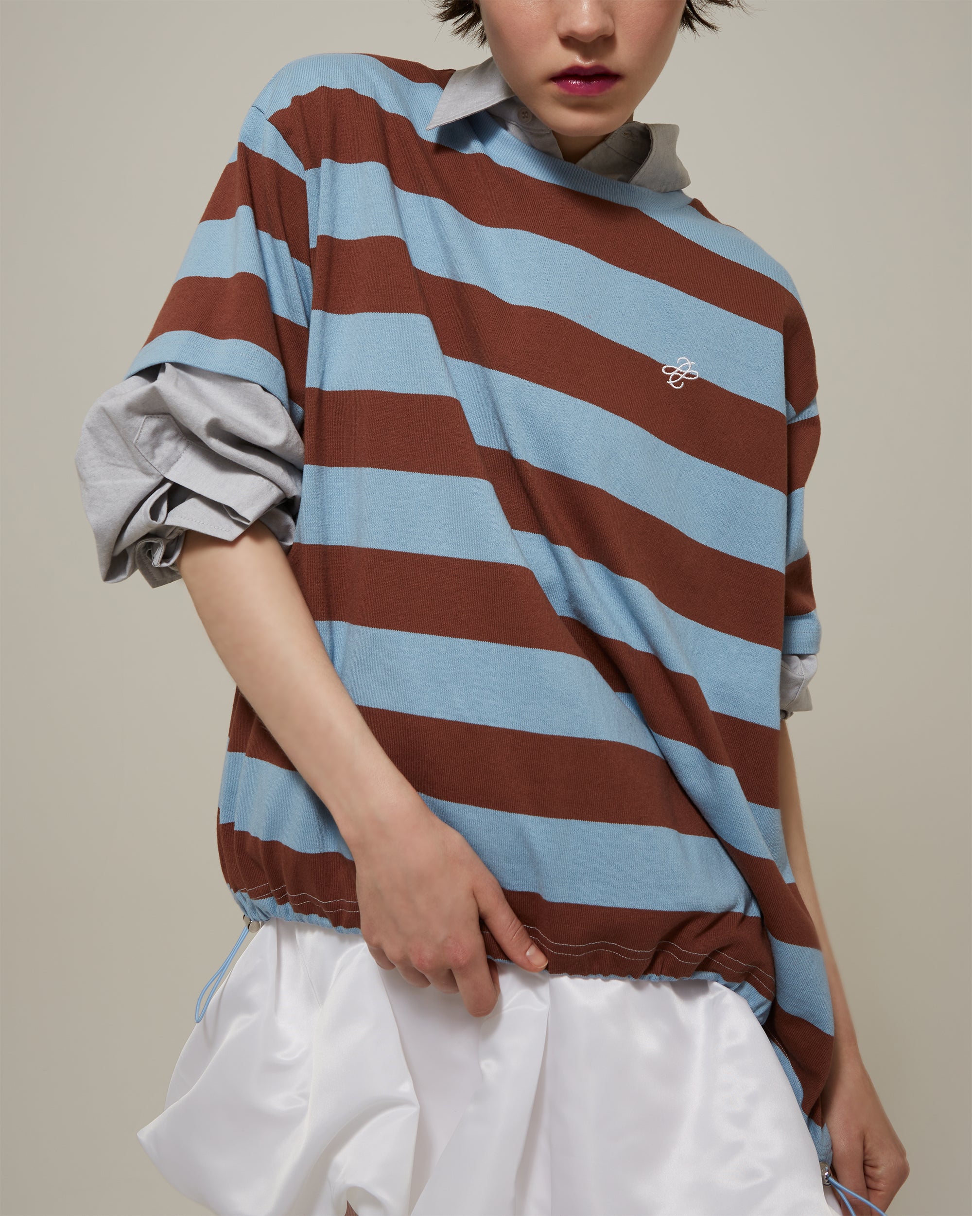 Cocoon border t-shirt (blue)