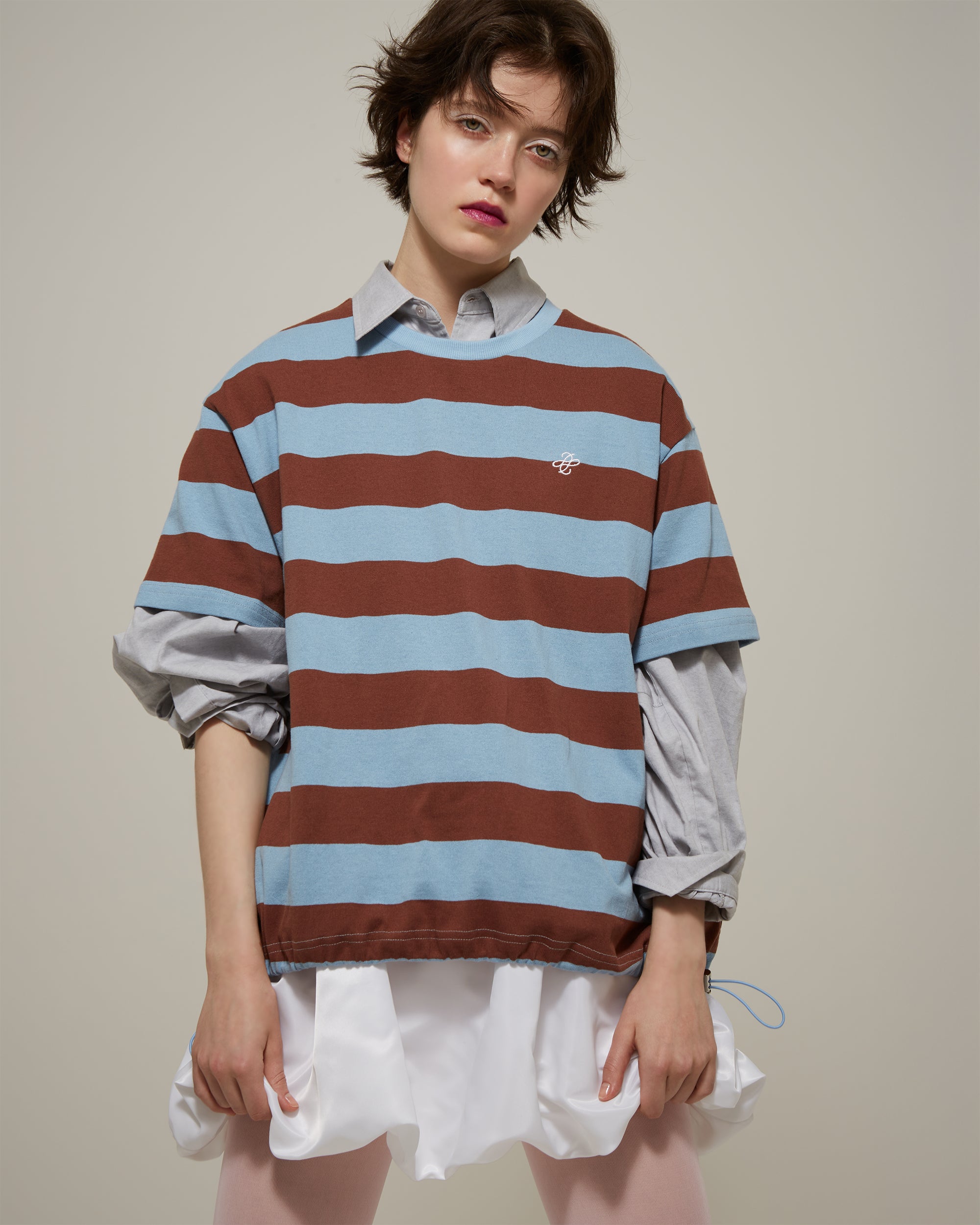 Corset balloon mini skirt (white)