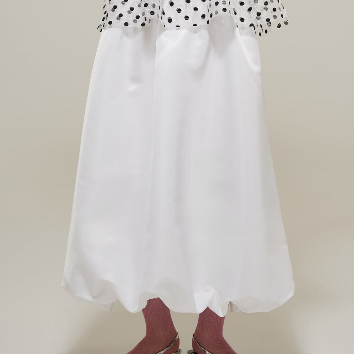 Corset long balloon skirt (white)