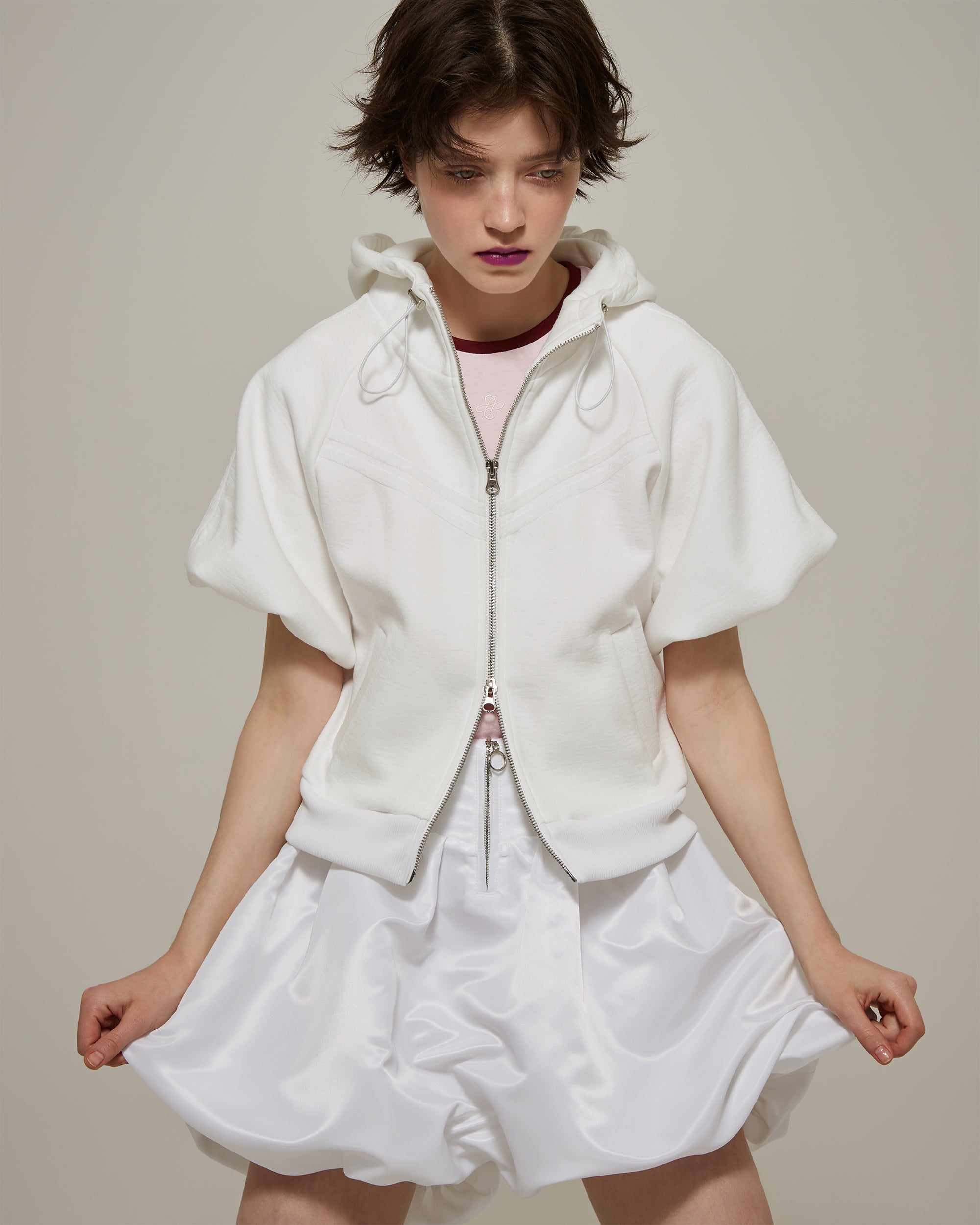 Bonding raglan hoodie (white)