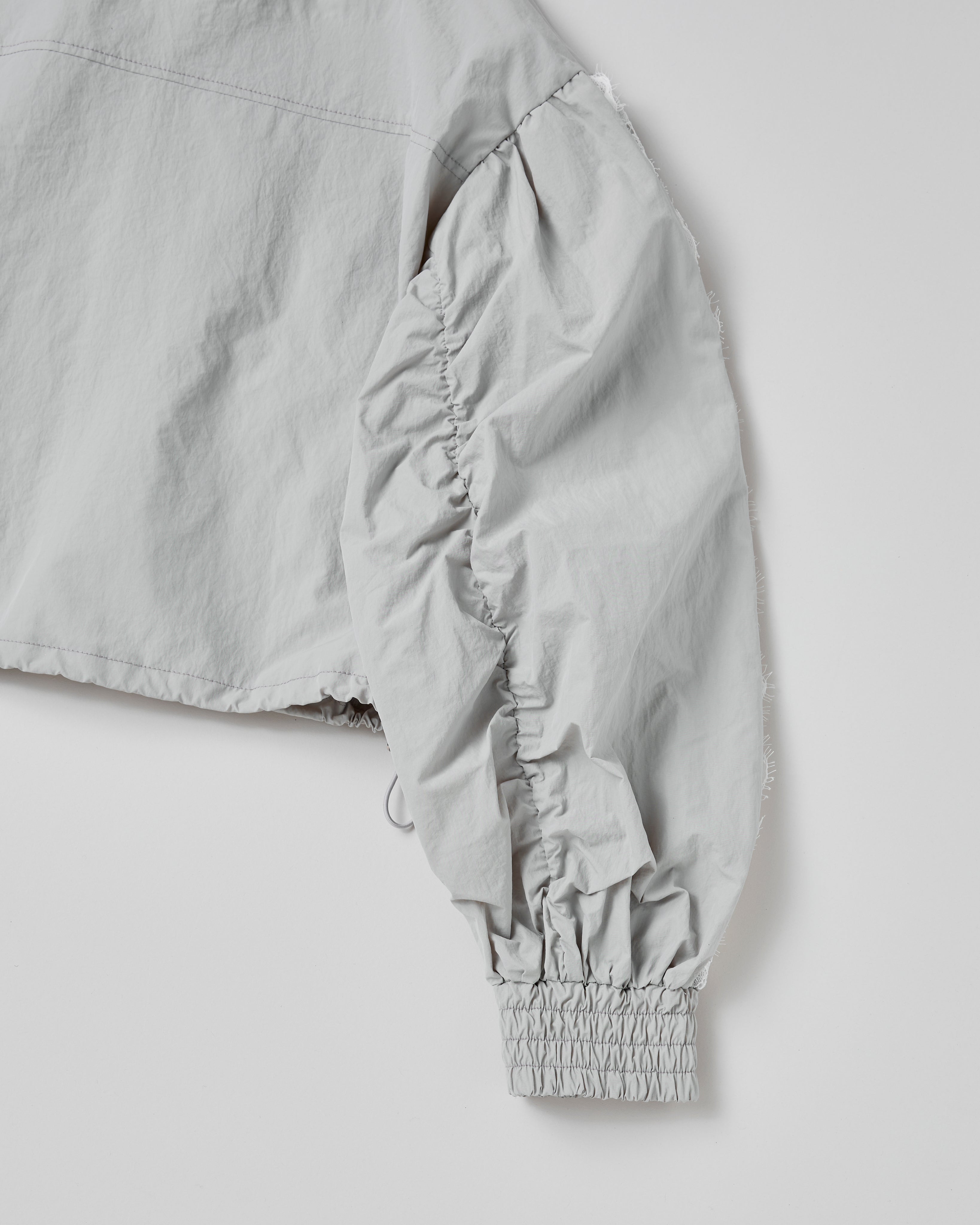 Lace nylon short hoodie