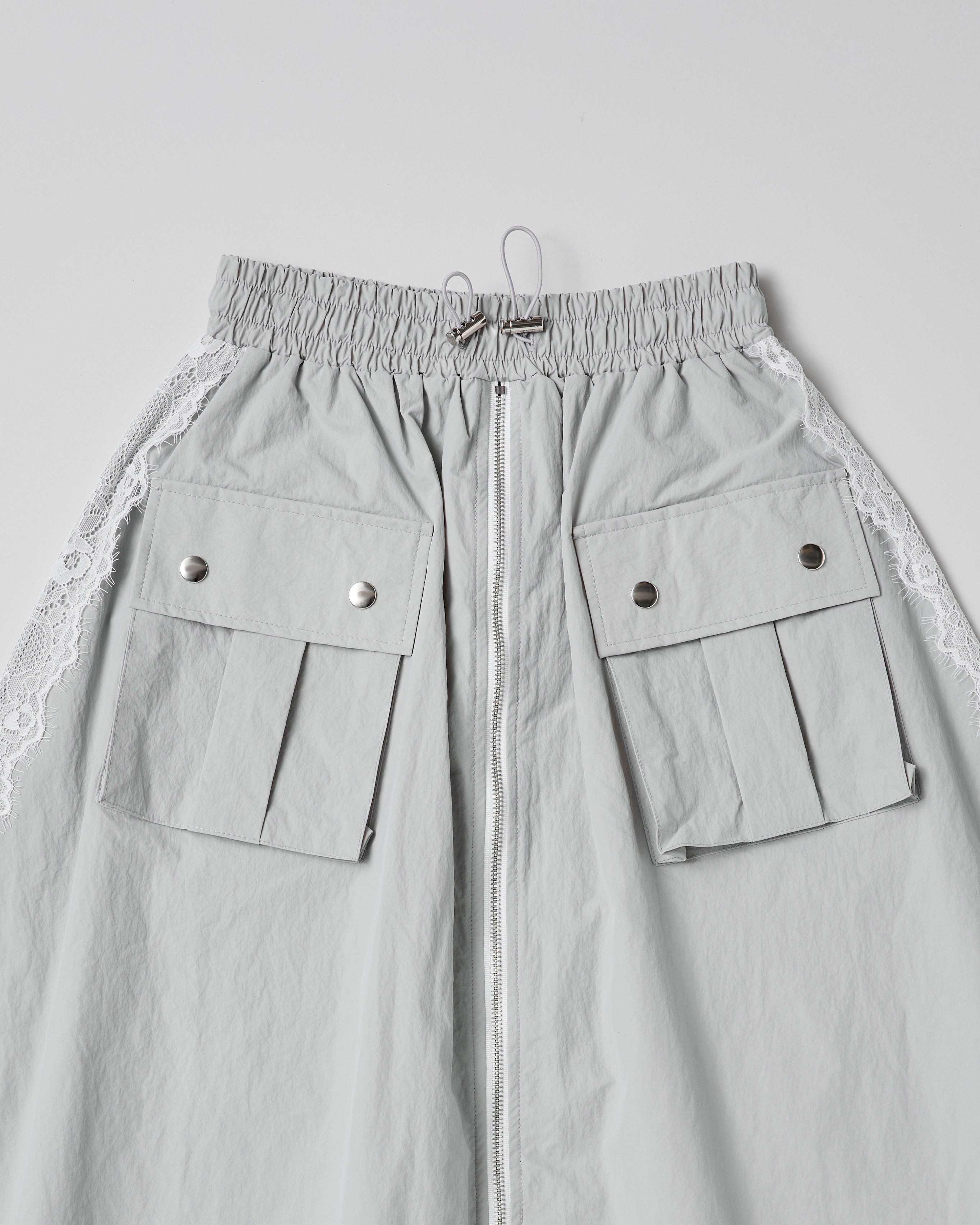 Lace nylon flare skirt