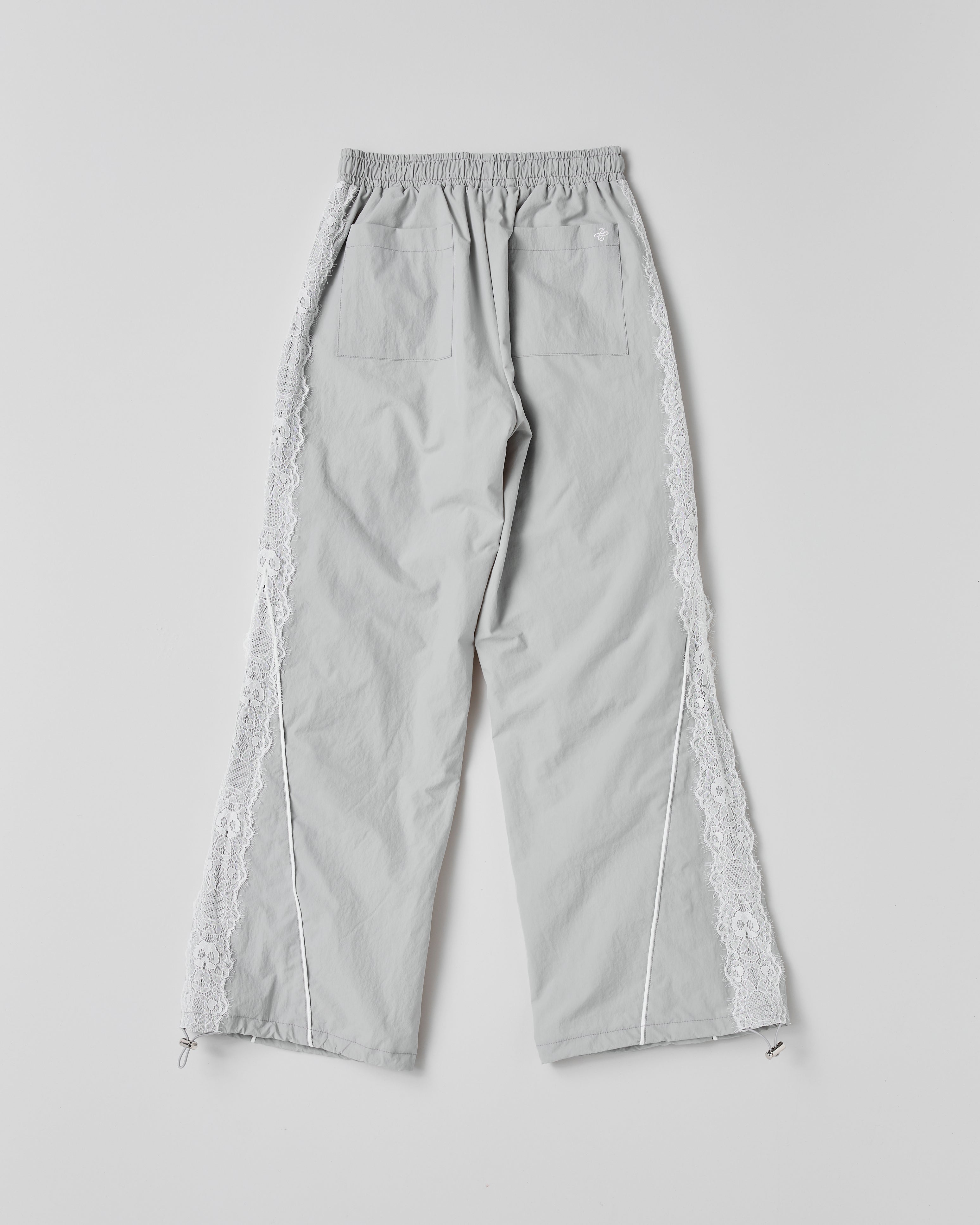 Lace gathered nylon pants