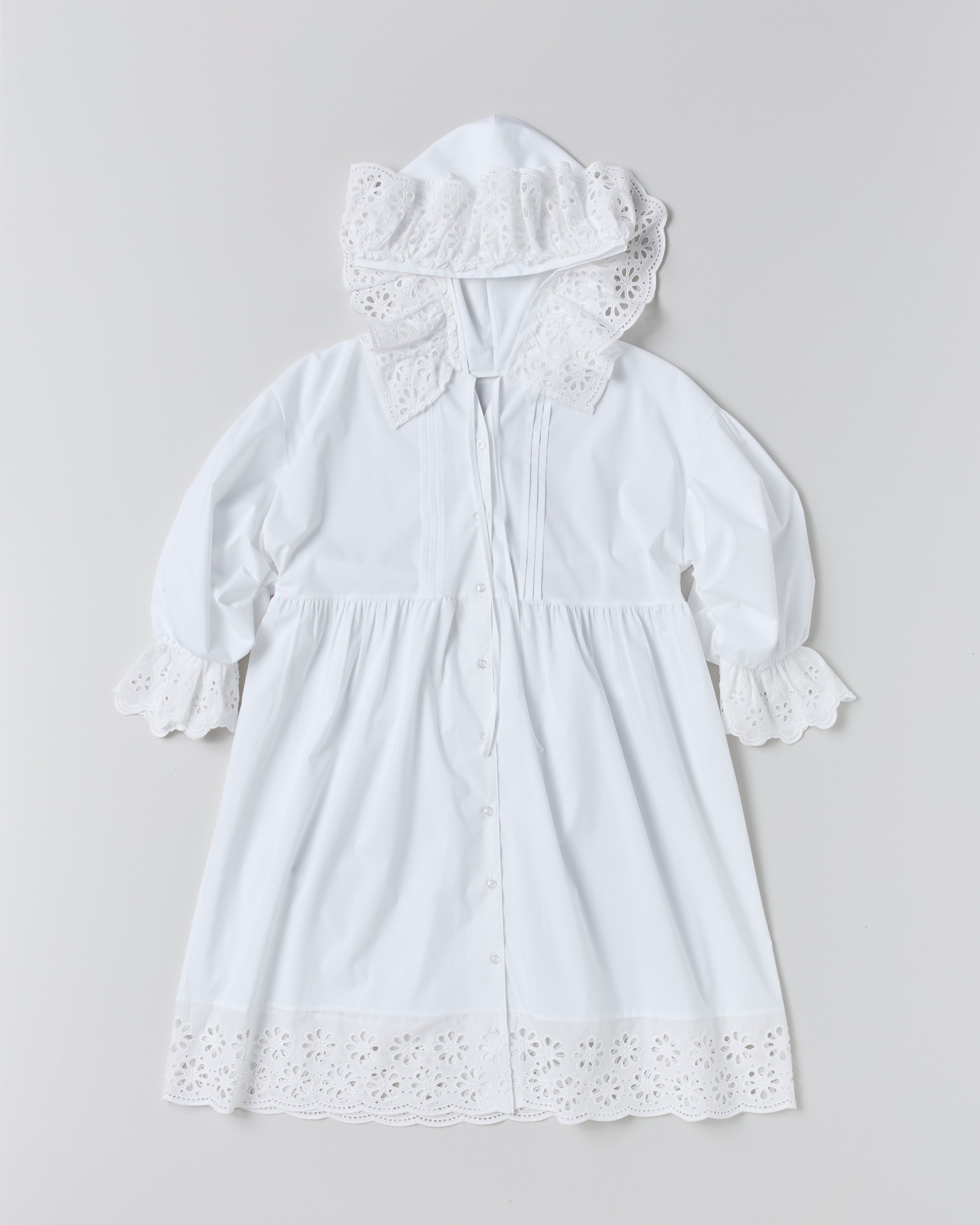 Hoodie flower cotton lace one-piece