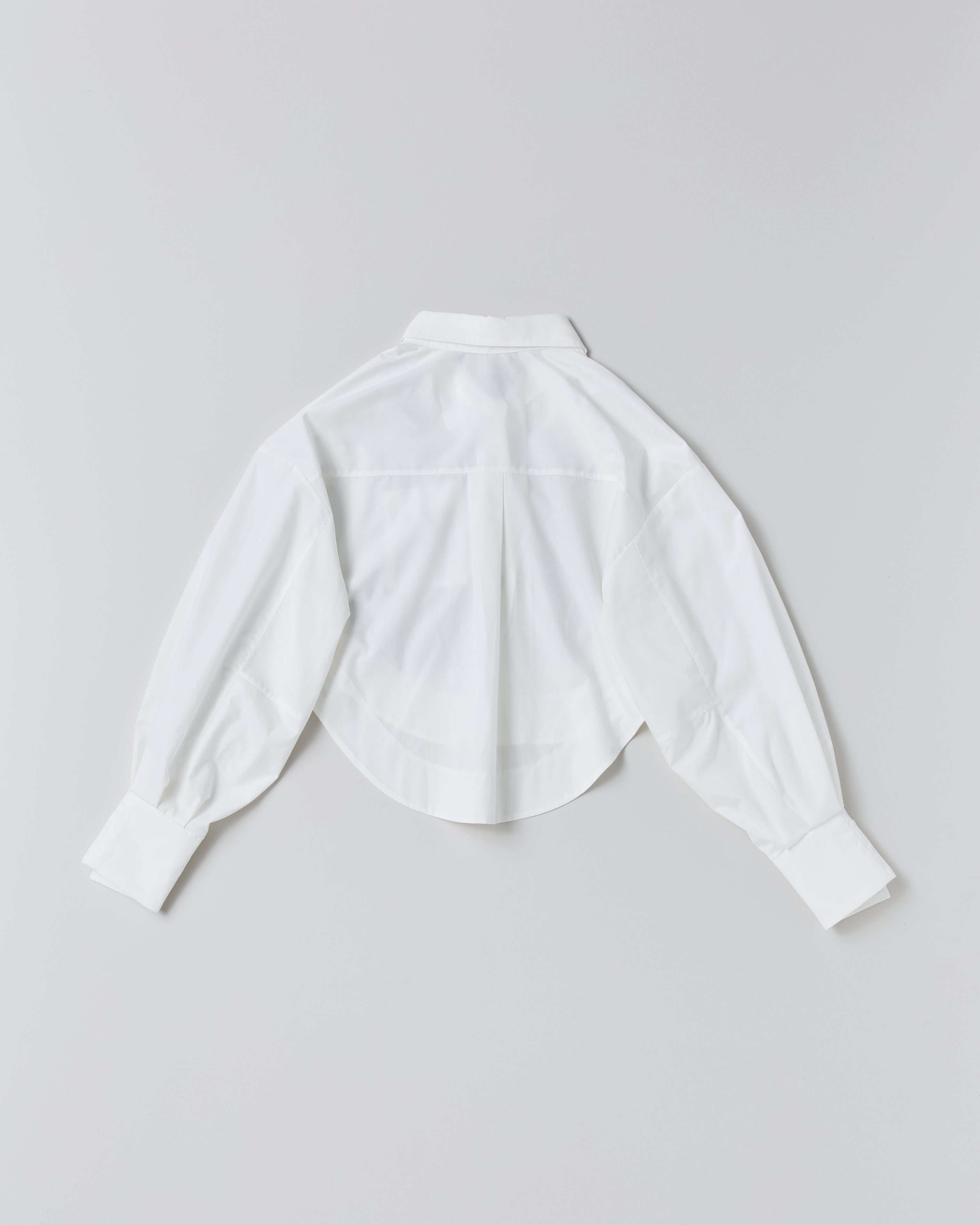 Curved hemline short shirt (white)