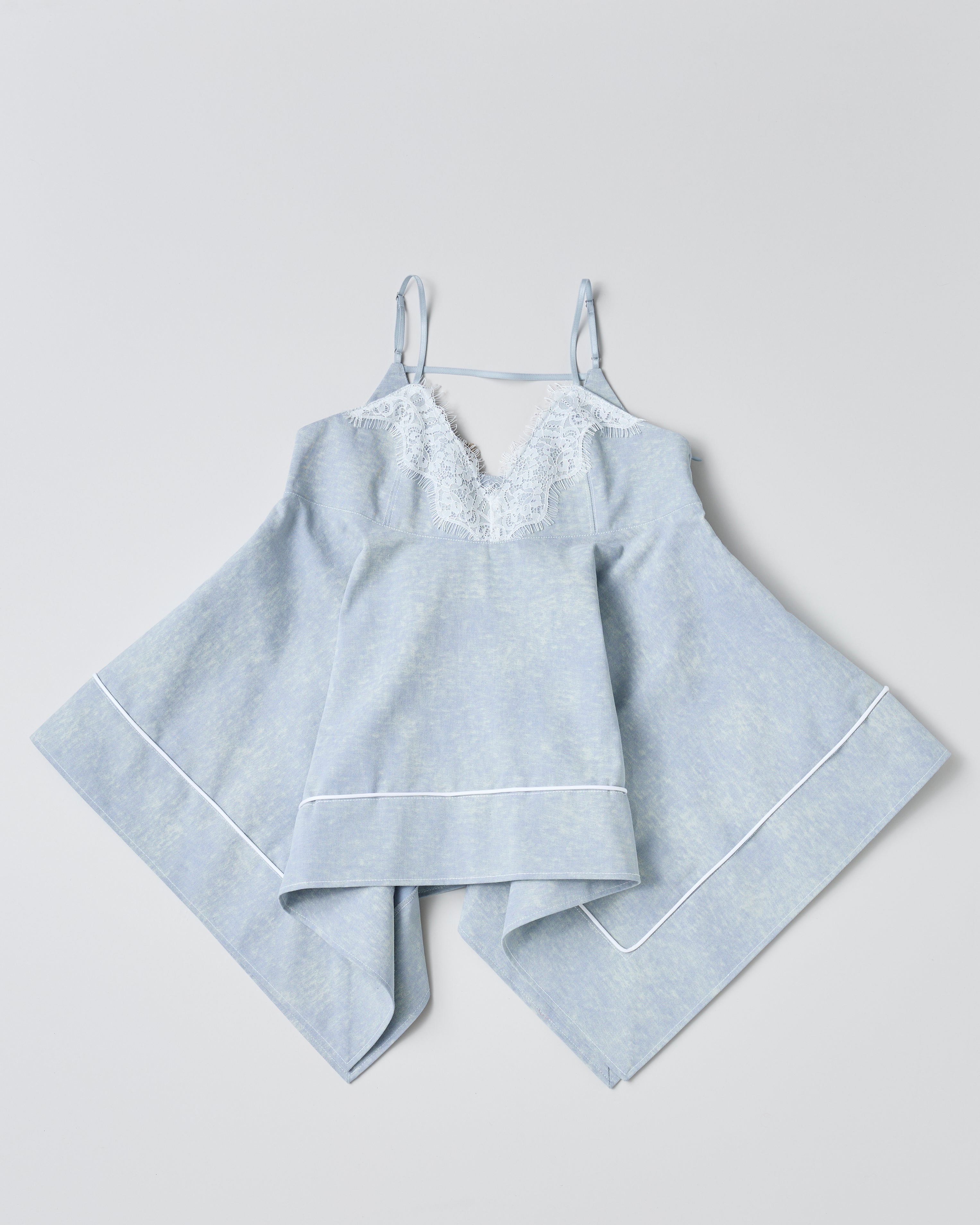 Sky color handkerchief hem tunic