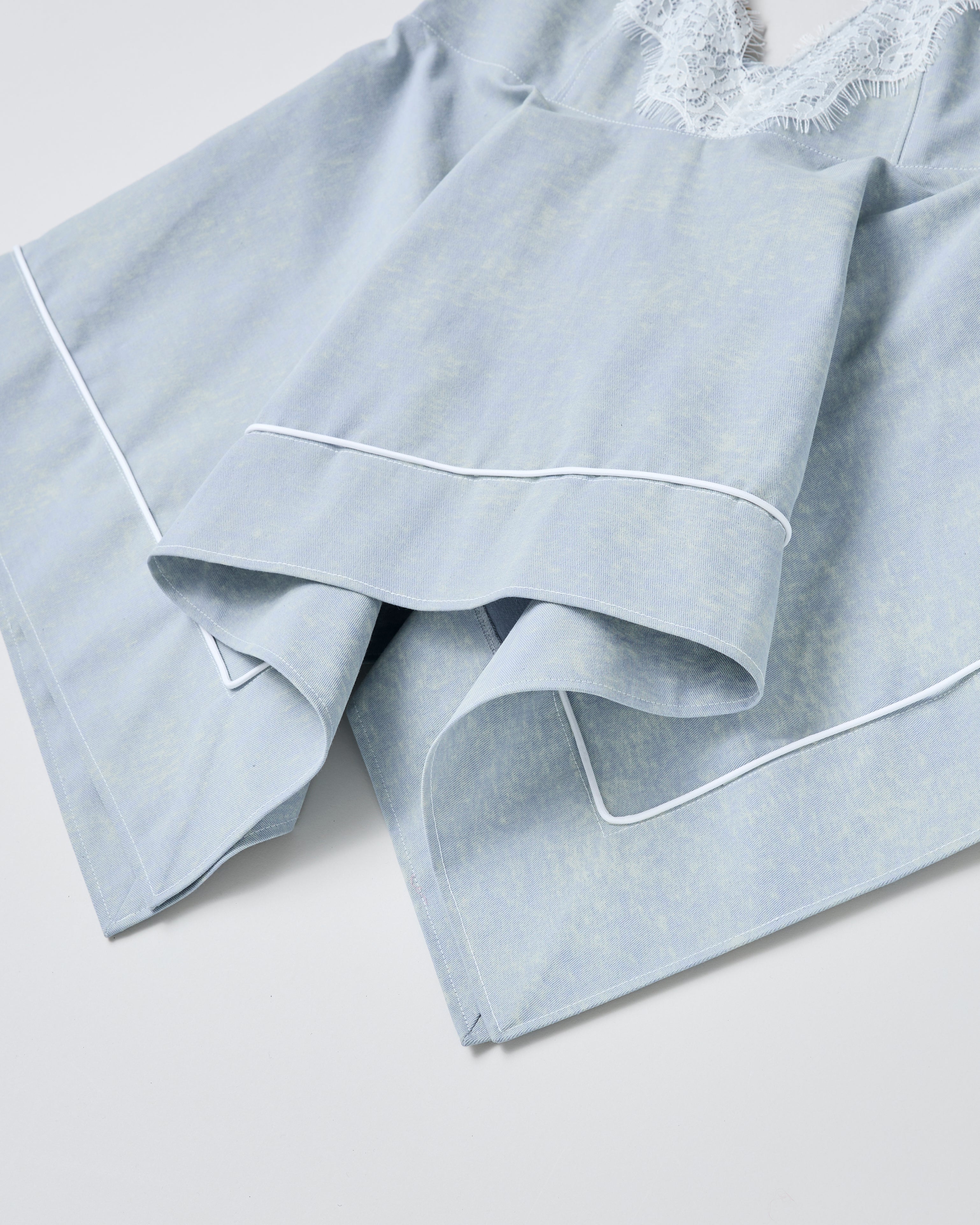 Sky color handkerchief hem tunic