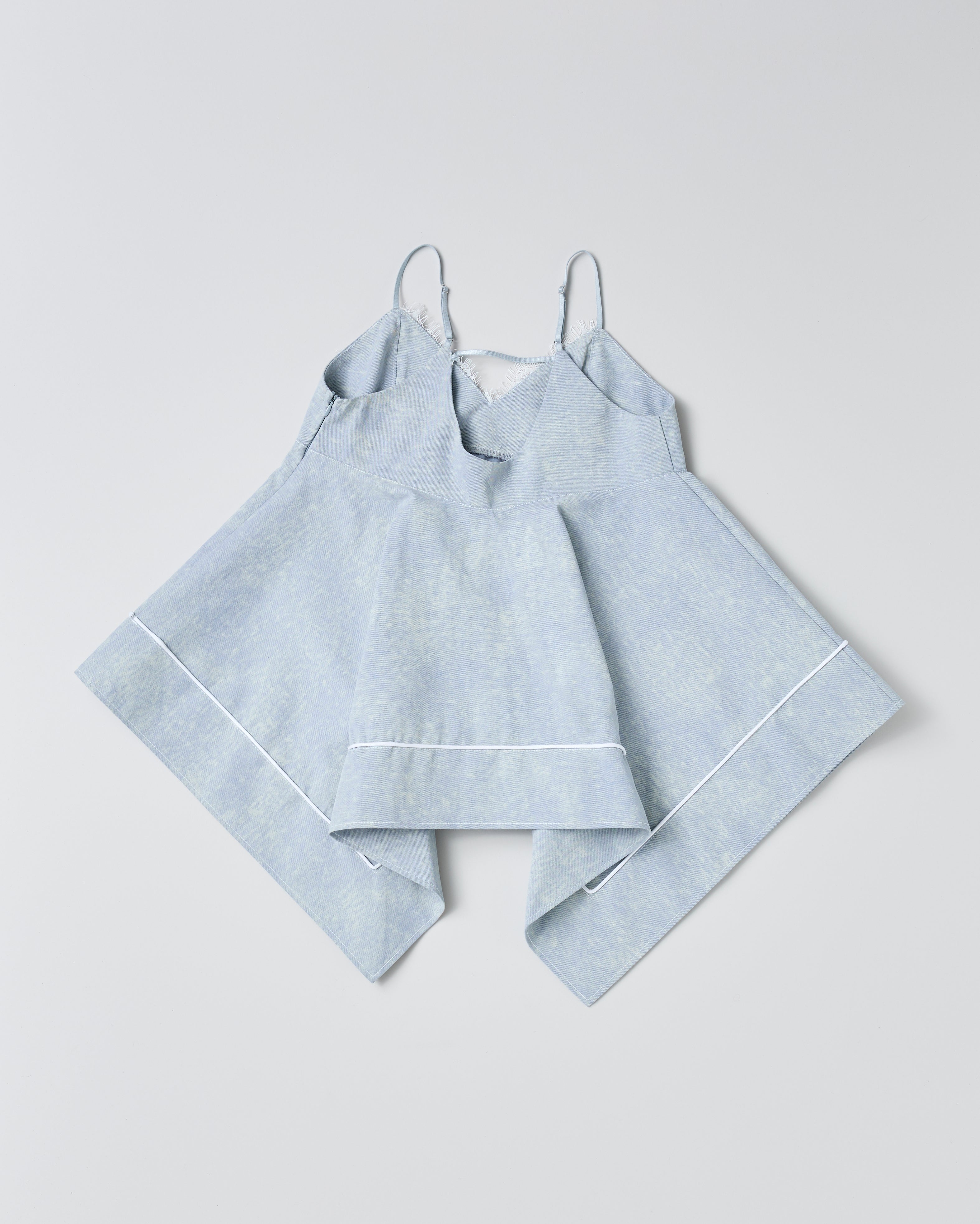 Sky color handkerchief hem tunic