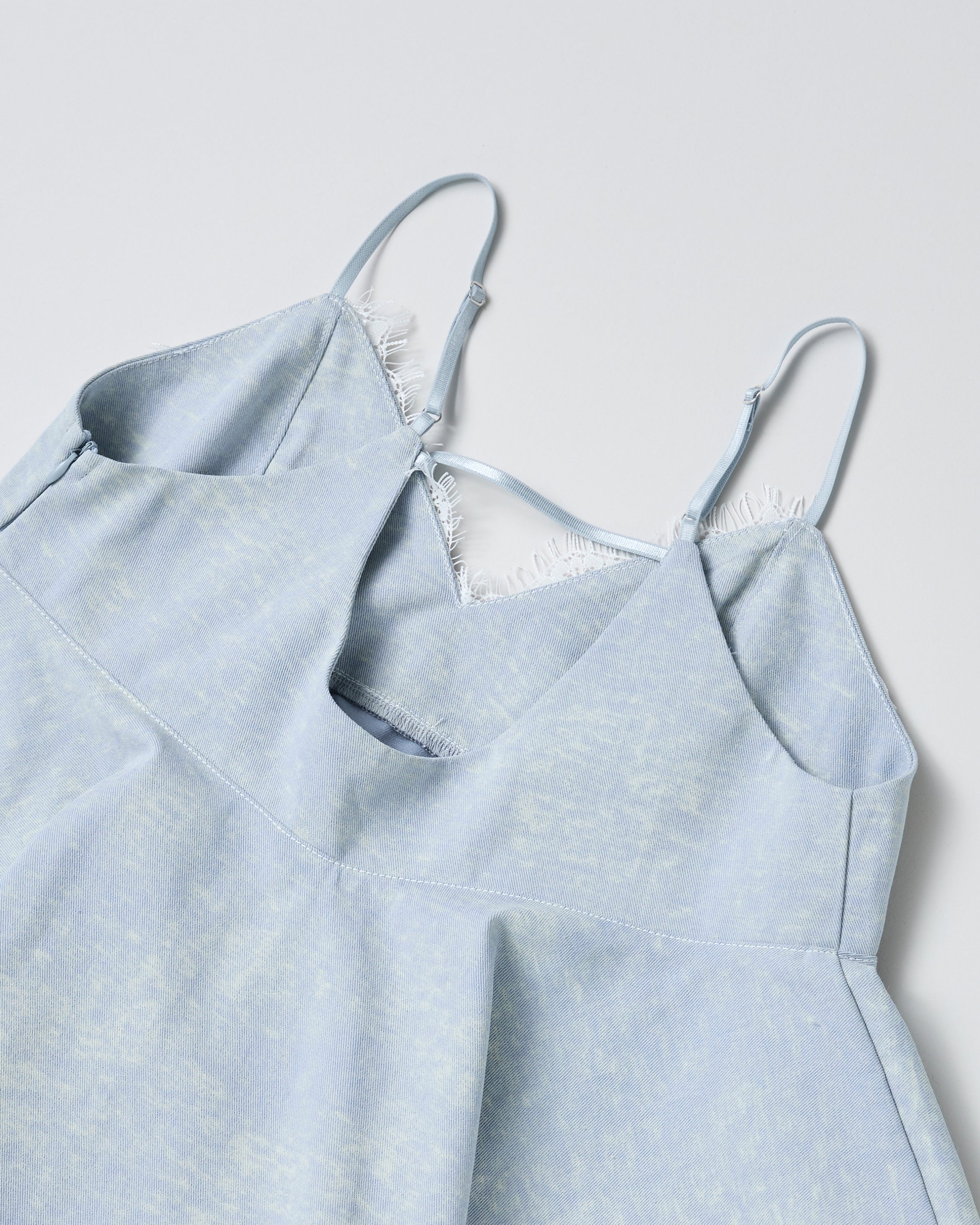 Sky color handkerchief hem tunic