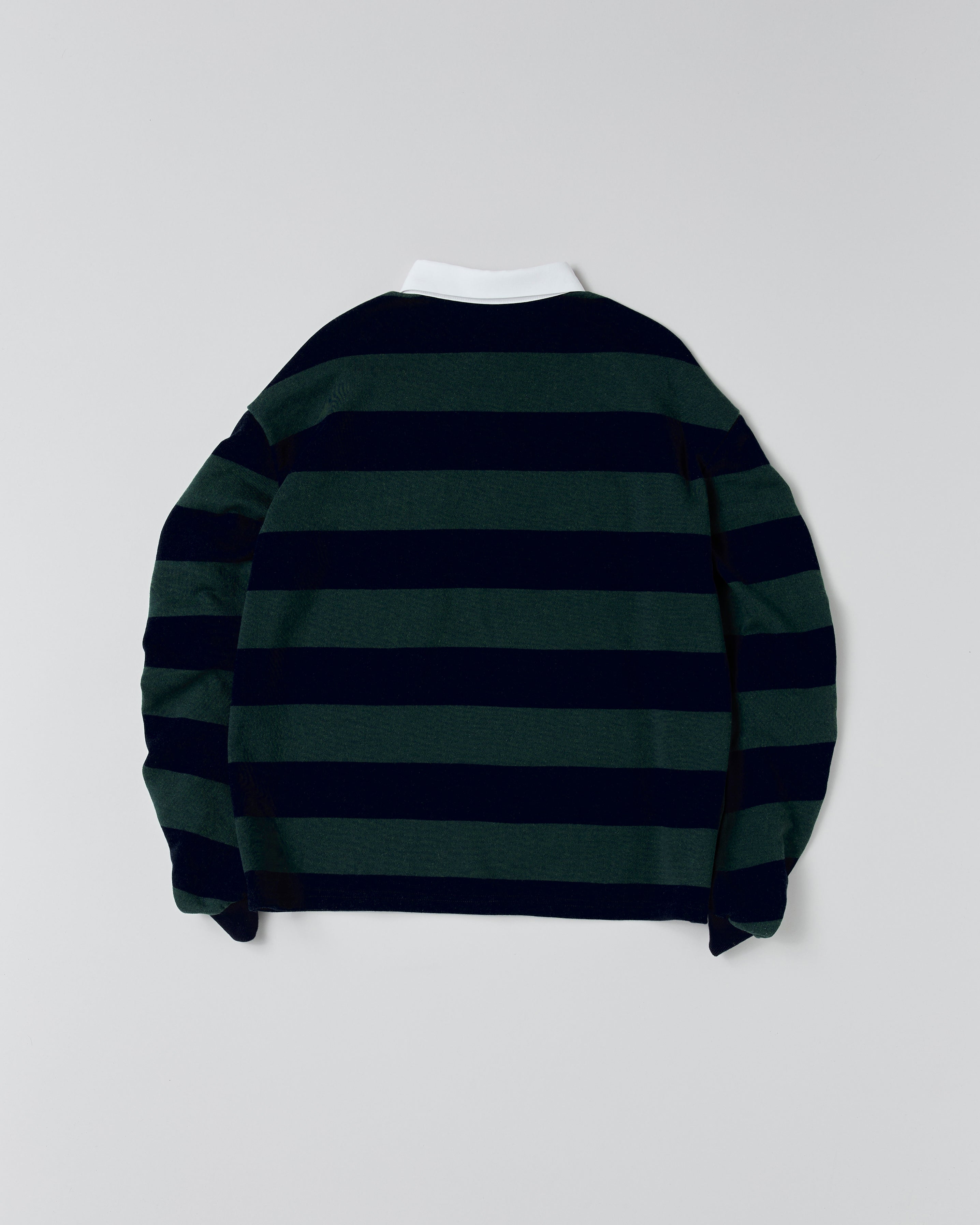 Gathered sleeve rugby shirt (green/navy)