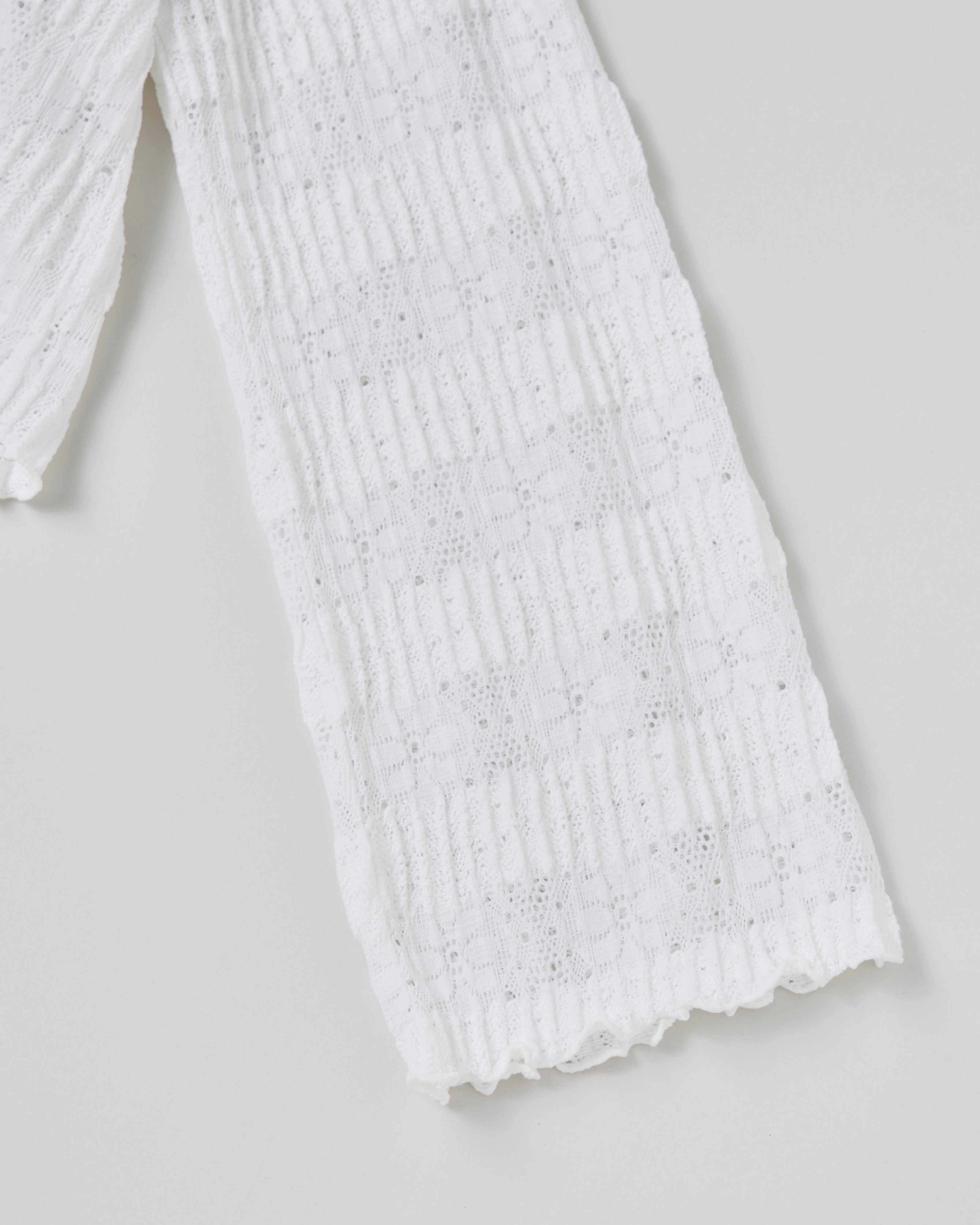 Lace knit ruffle cardigan