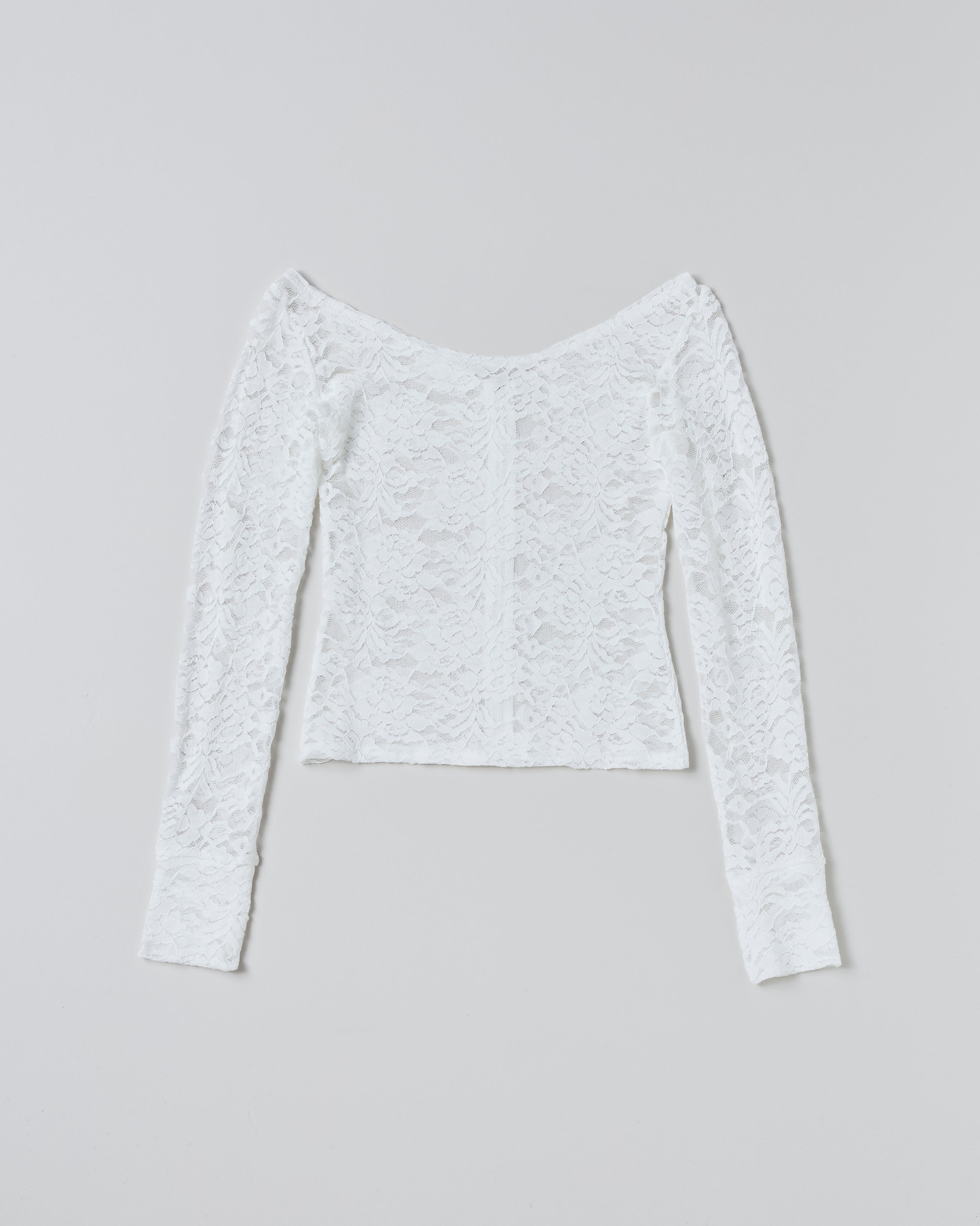 Lace layered round tops (white)