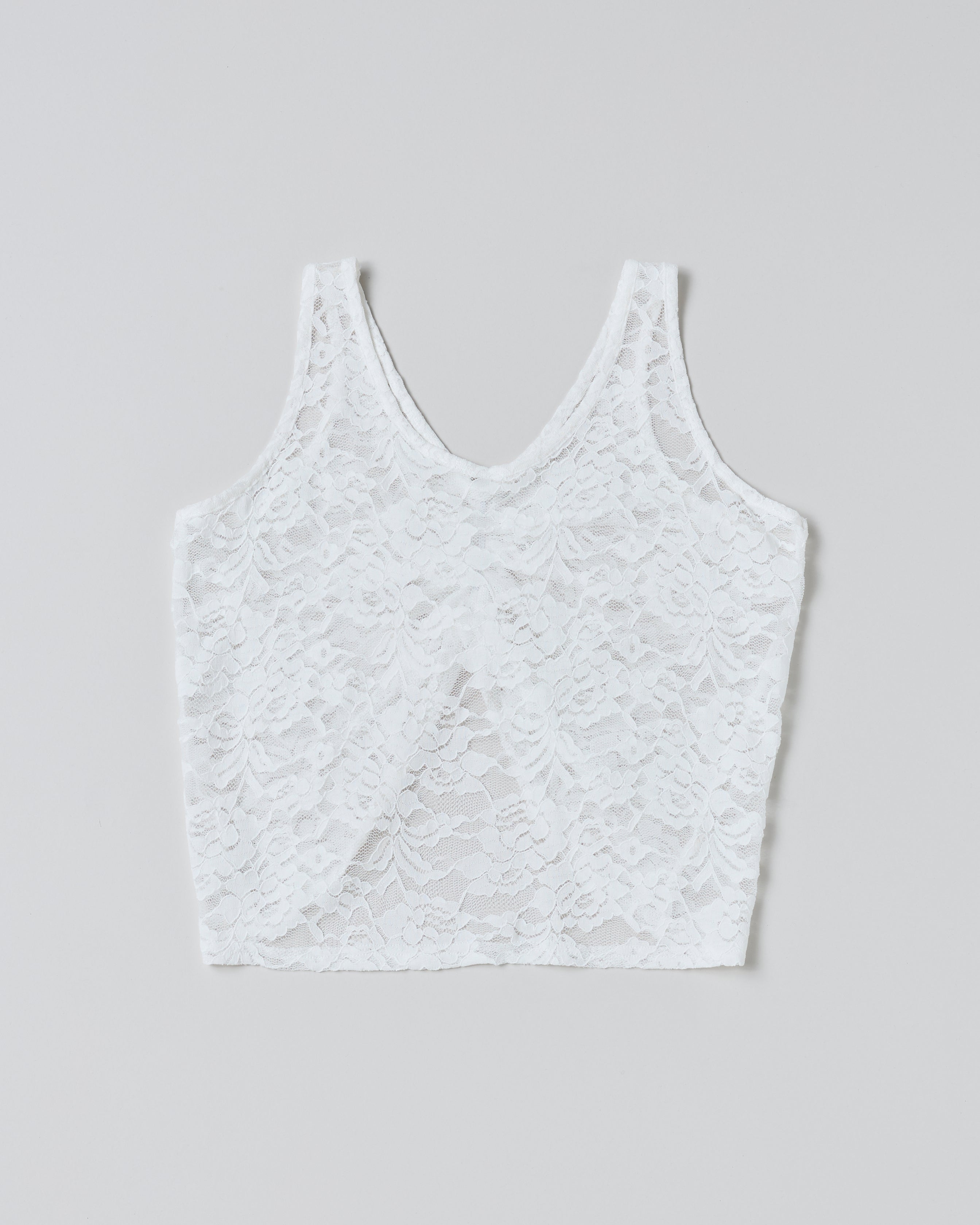 Lace layered round tops (white)