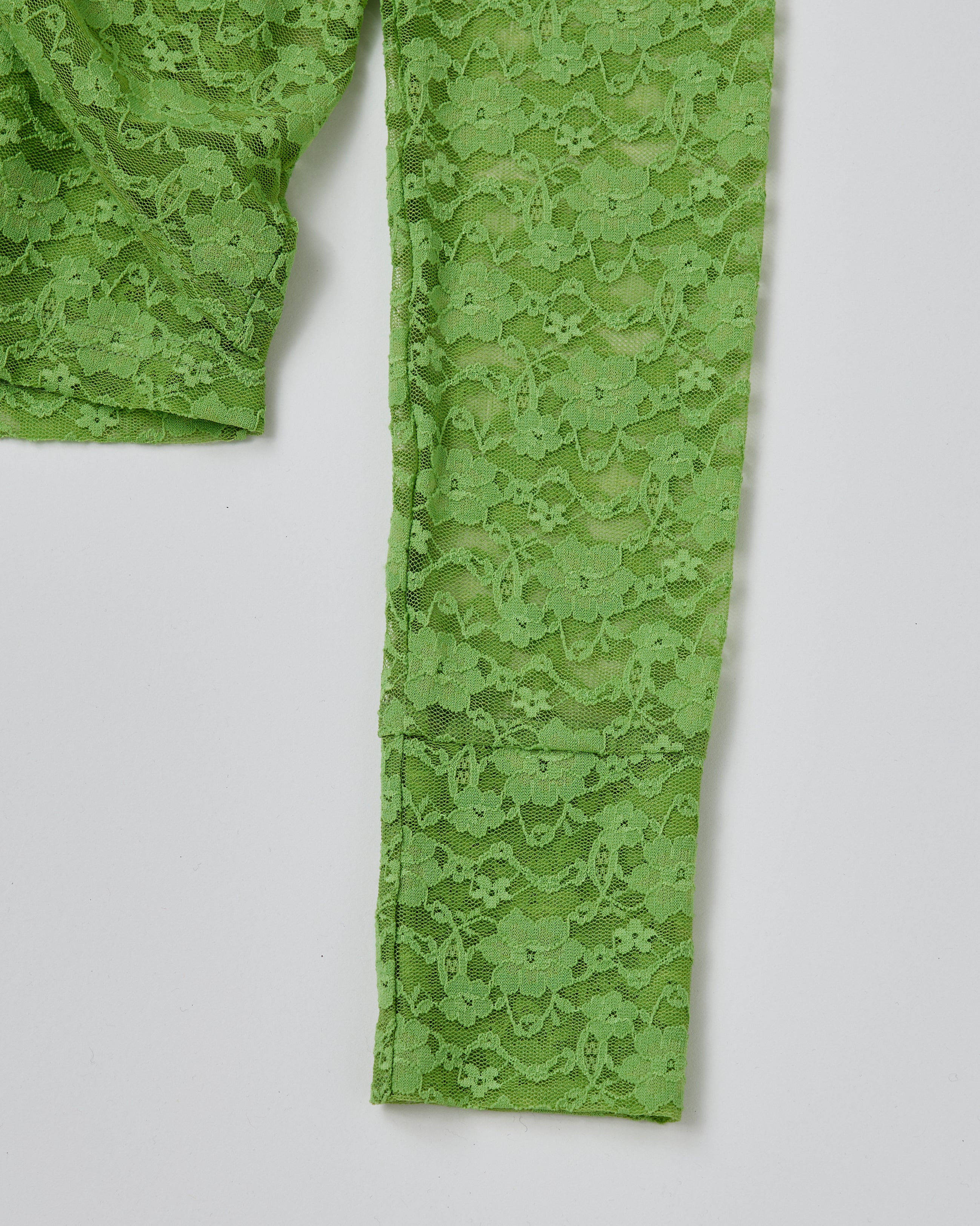 Lace layered high neck tops (green)
