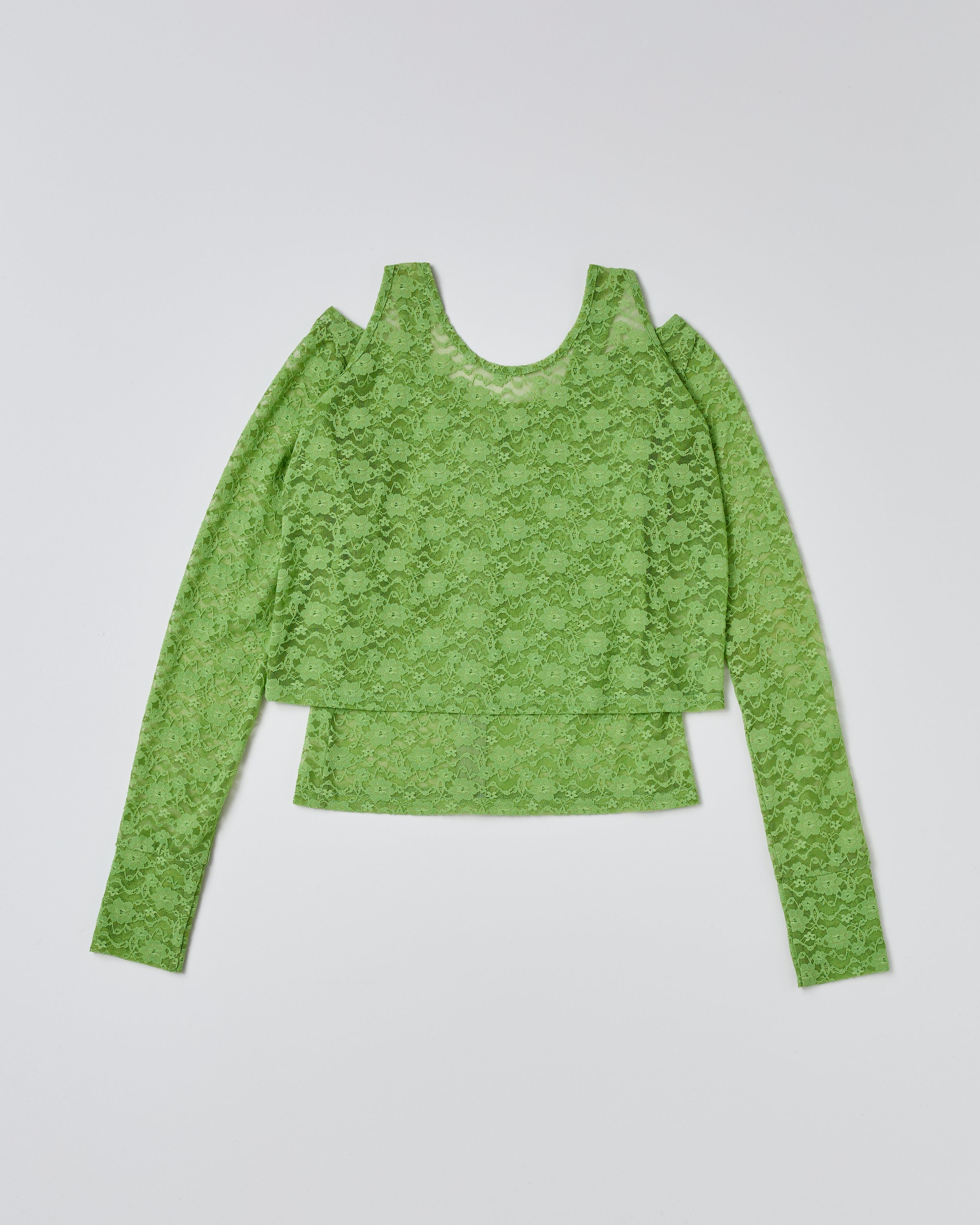 Lace layered round tops (green)