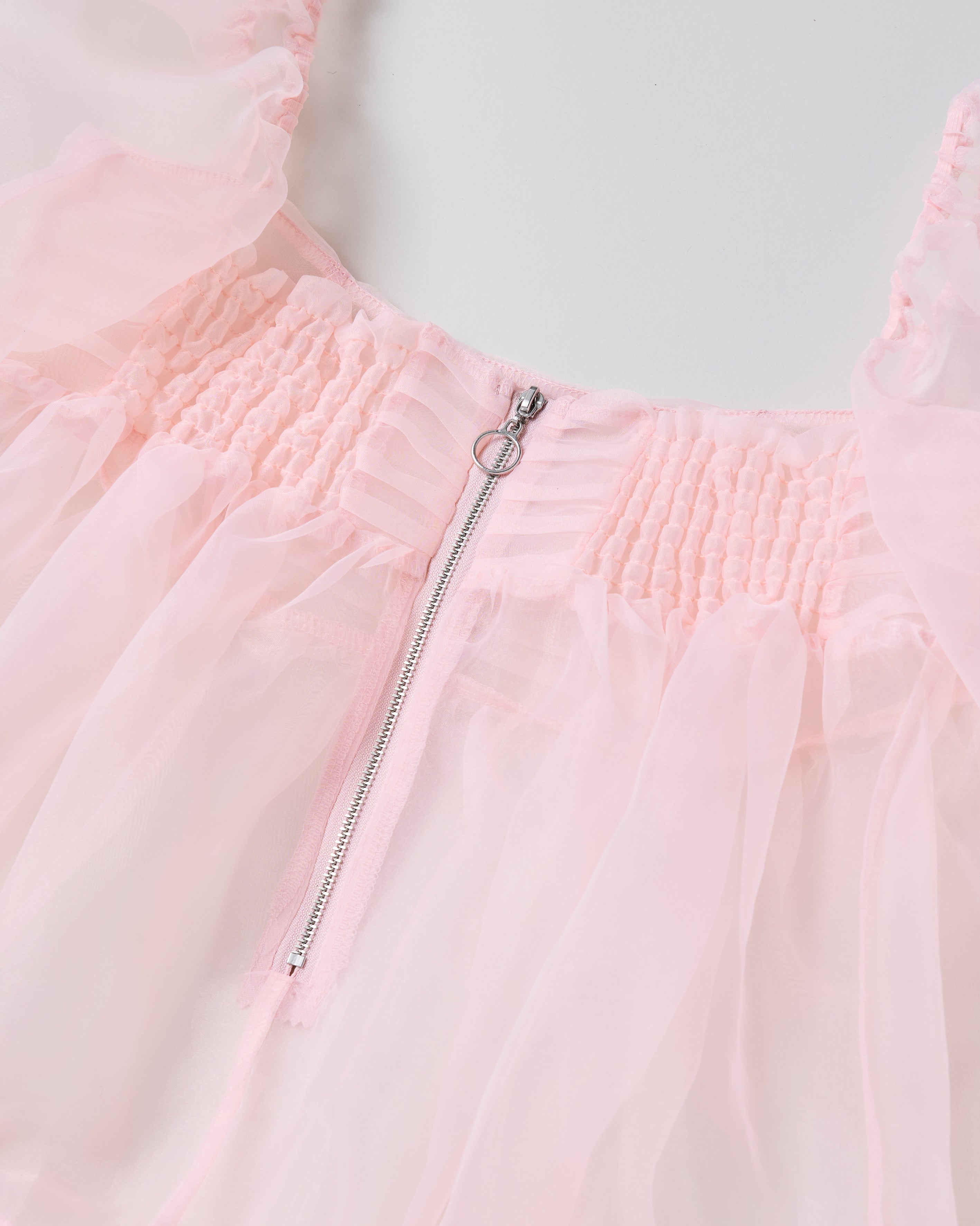 Organdy flare mini dress