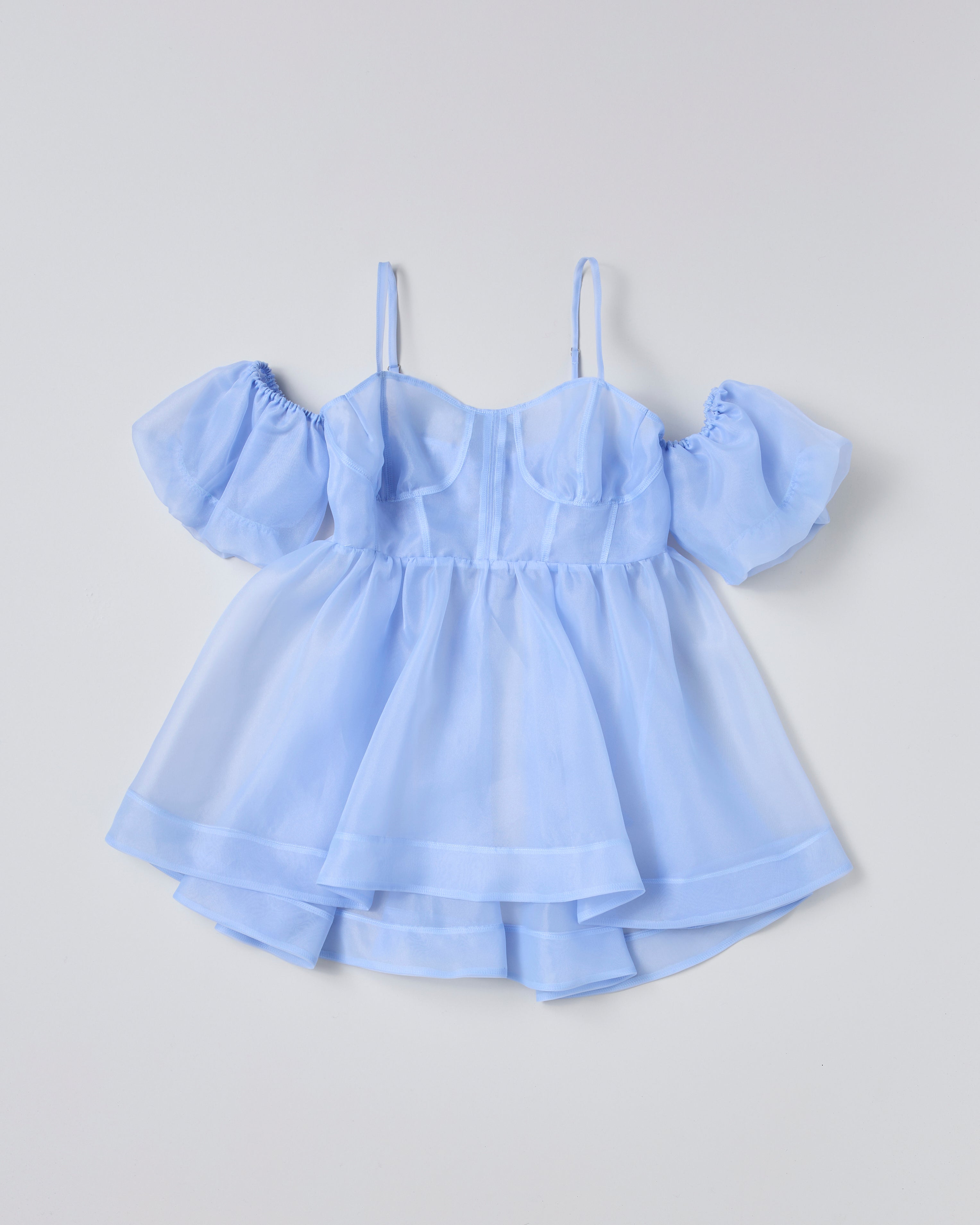 Organdy off-shoulder cami tunic