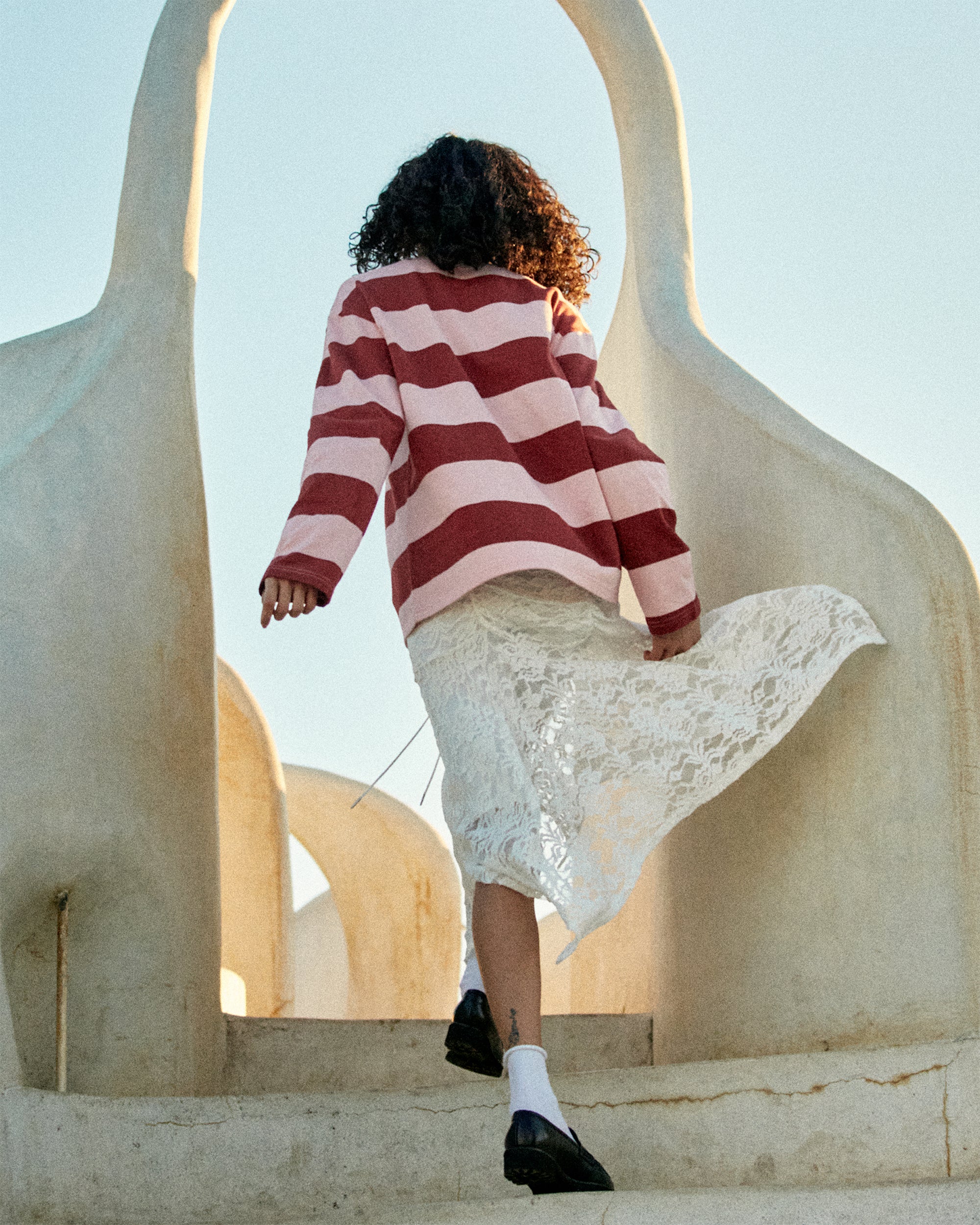 Border long t-shirt (pink/bordeaux)