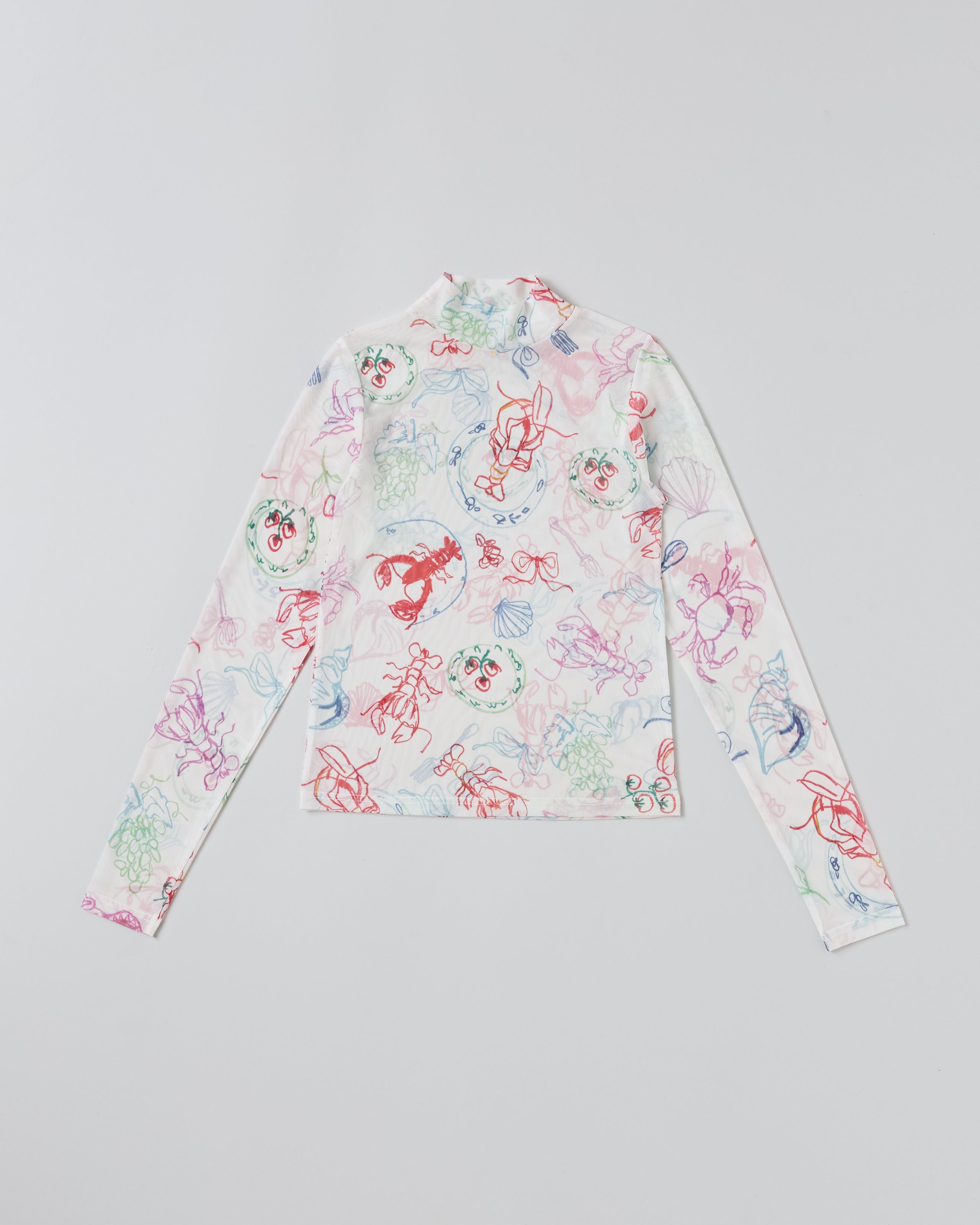 トップス POPPY SEA PARADISE SEE-THROUGH TOPS Sea Paradise see-through tops (high neck)