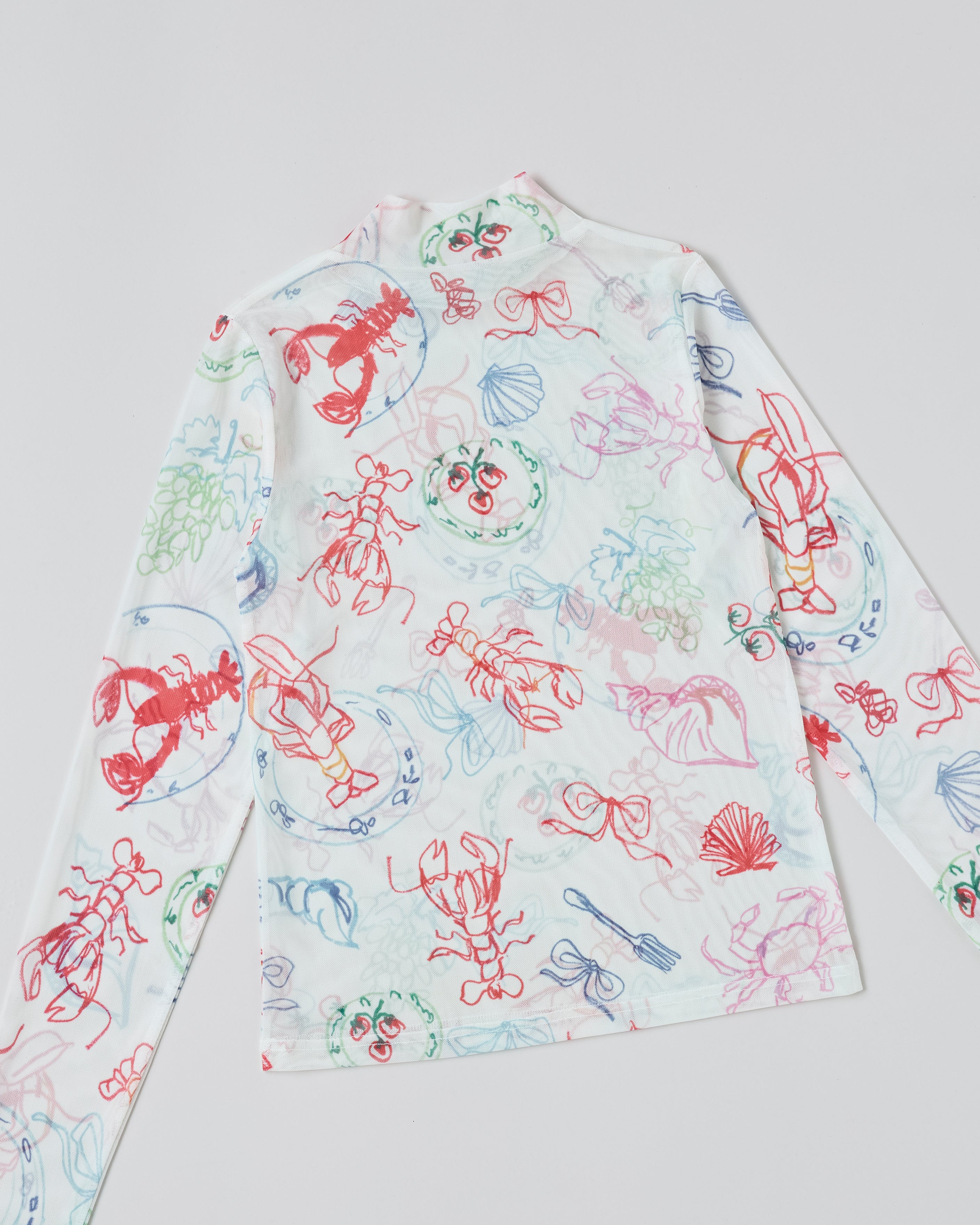 トップス POPPY SEA PARADISE SEE-THROUGH TOPS Sea Paradise see-through tops (high neck)