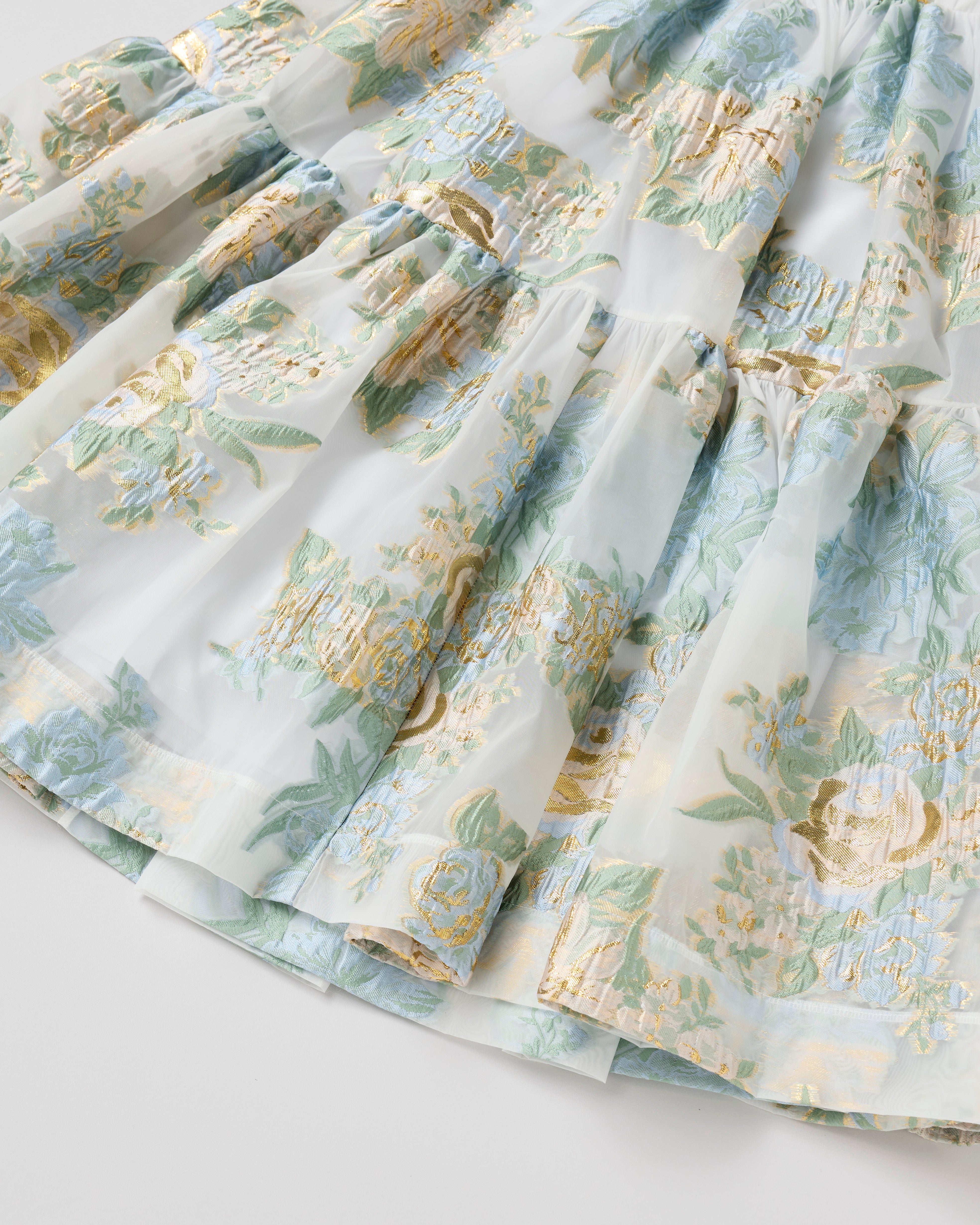 Gold jacquard corset skirt