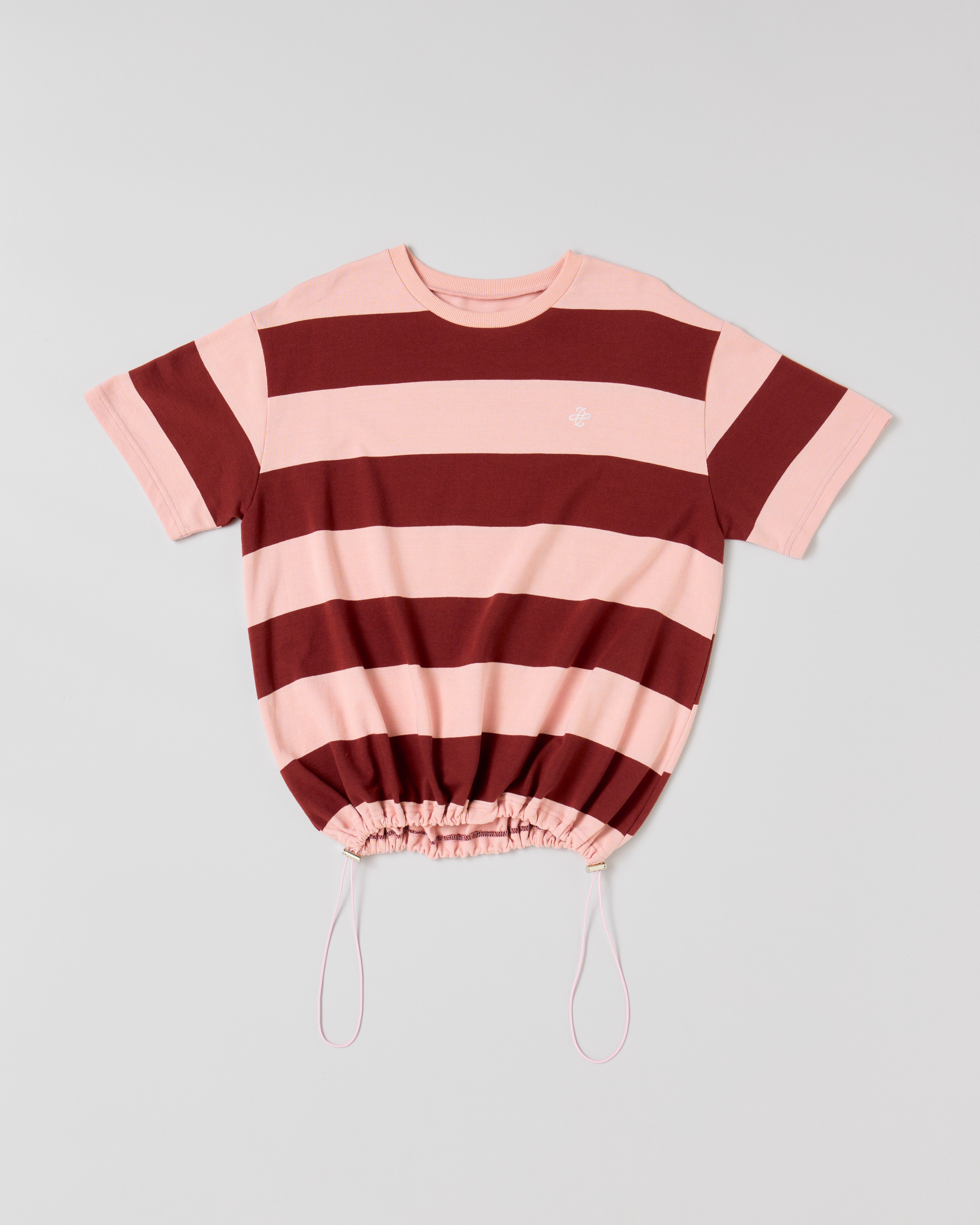 Cocoon border t-shirt (pink)