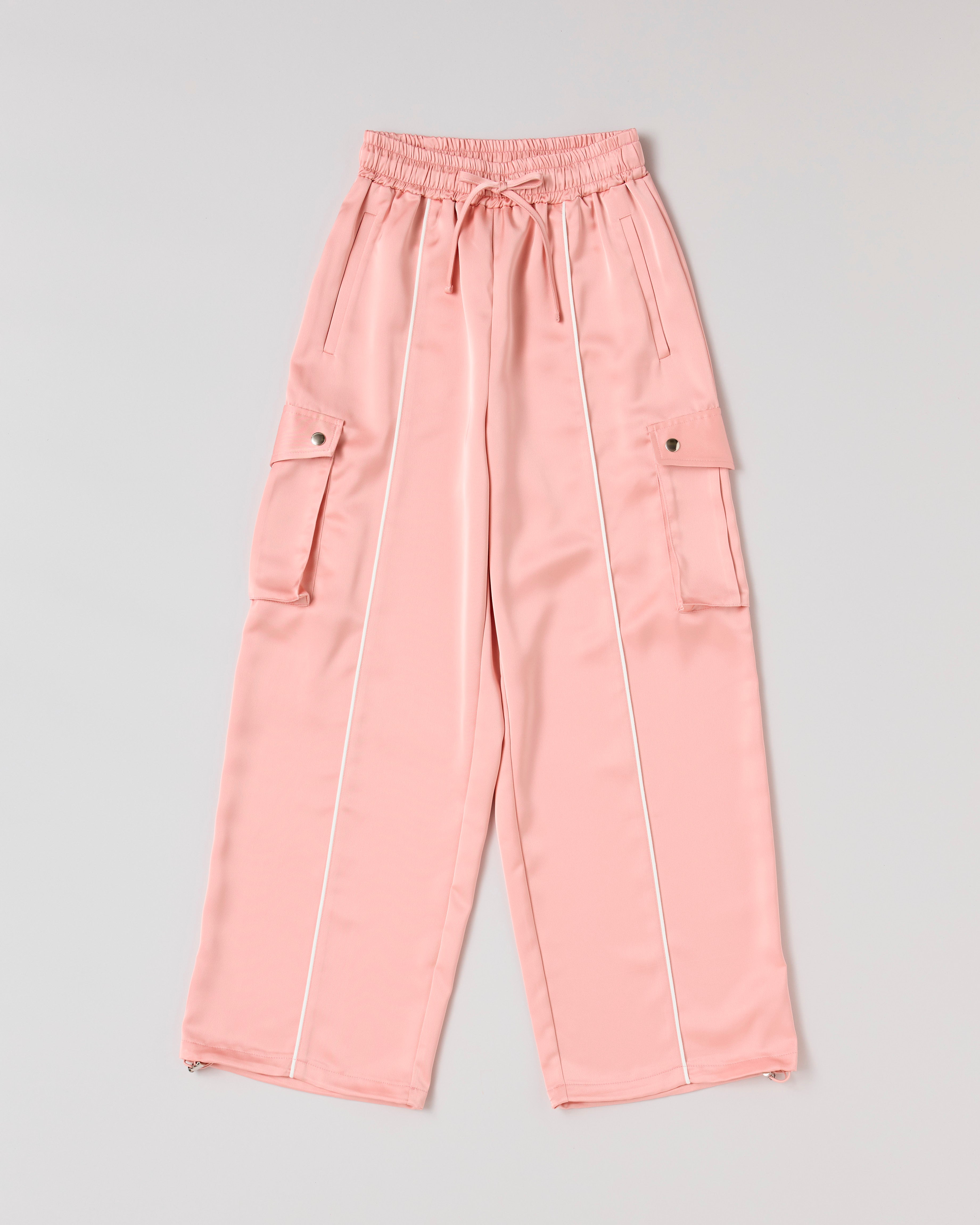 Satin cargo pants (sky blue)