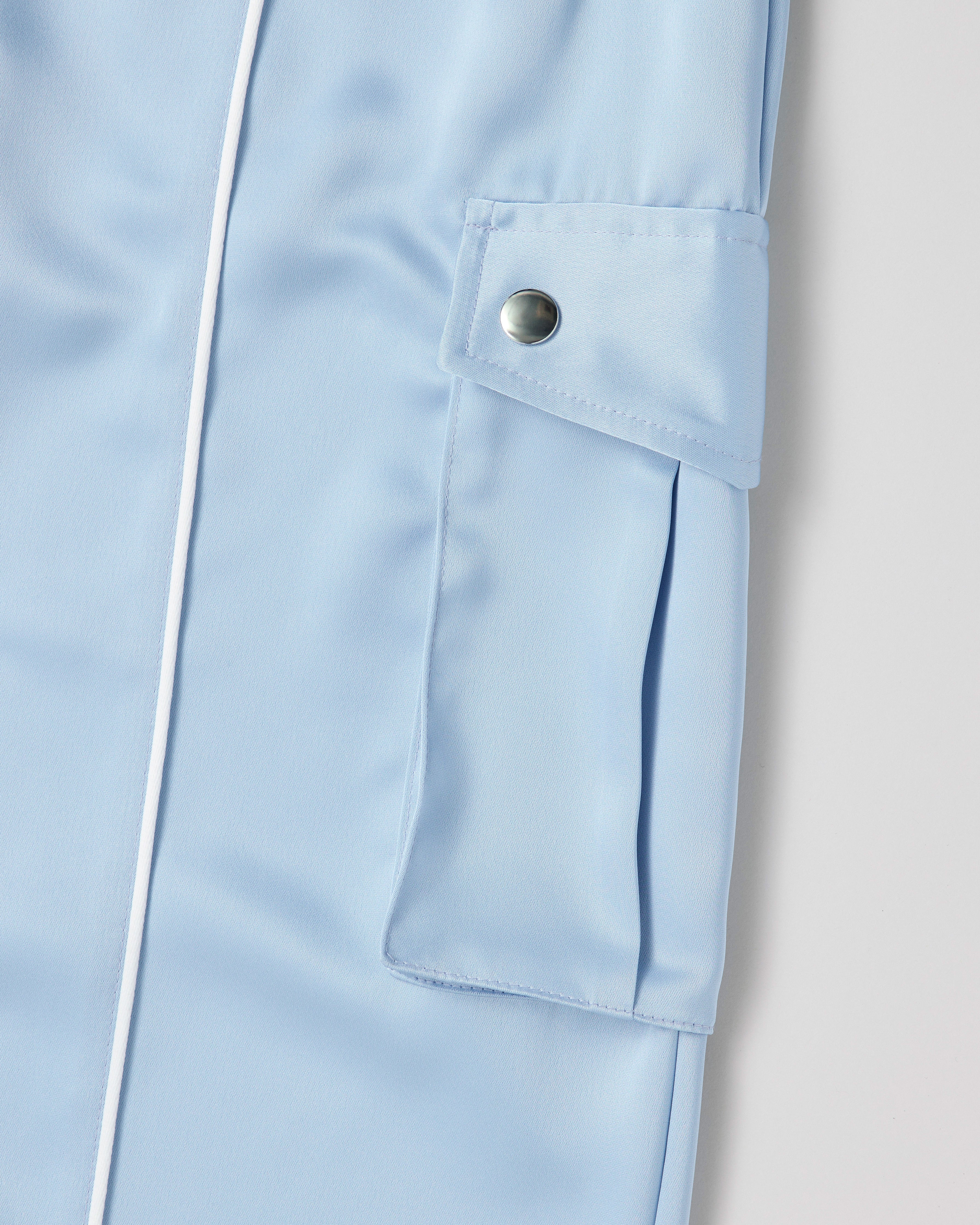 Satin cargo pants (sky blue)