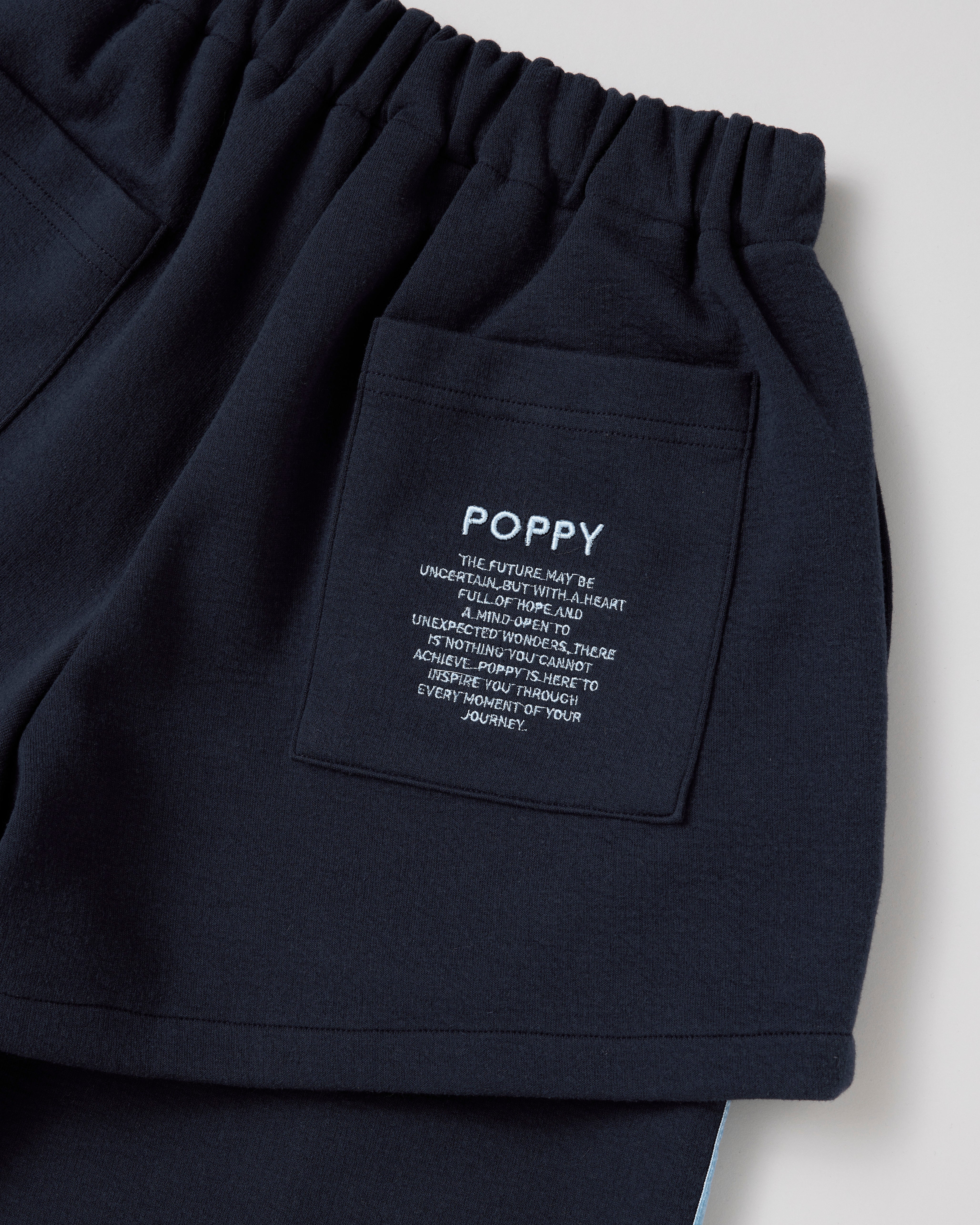 Layered-like bonding pants (navy)