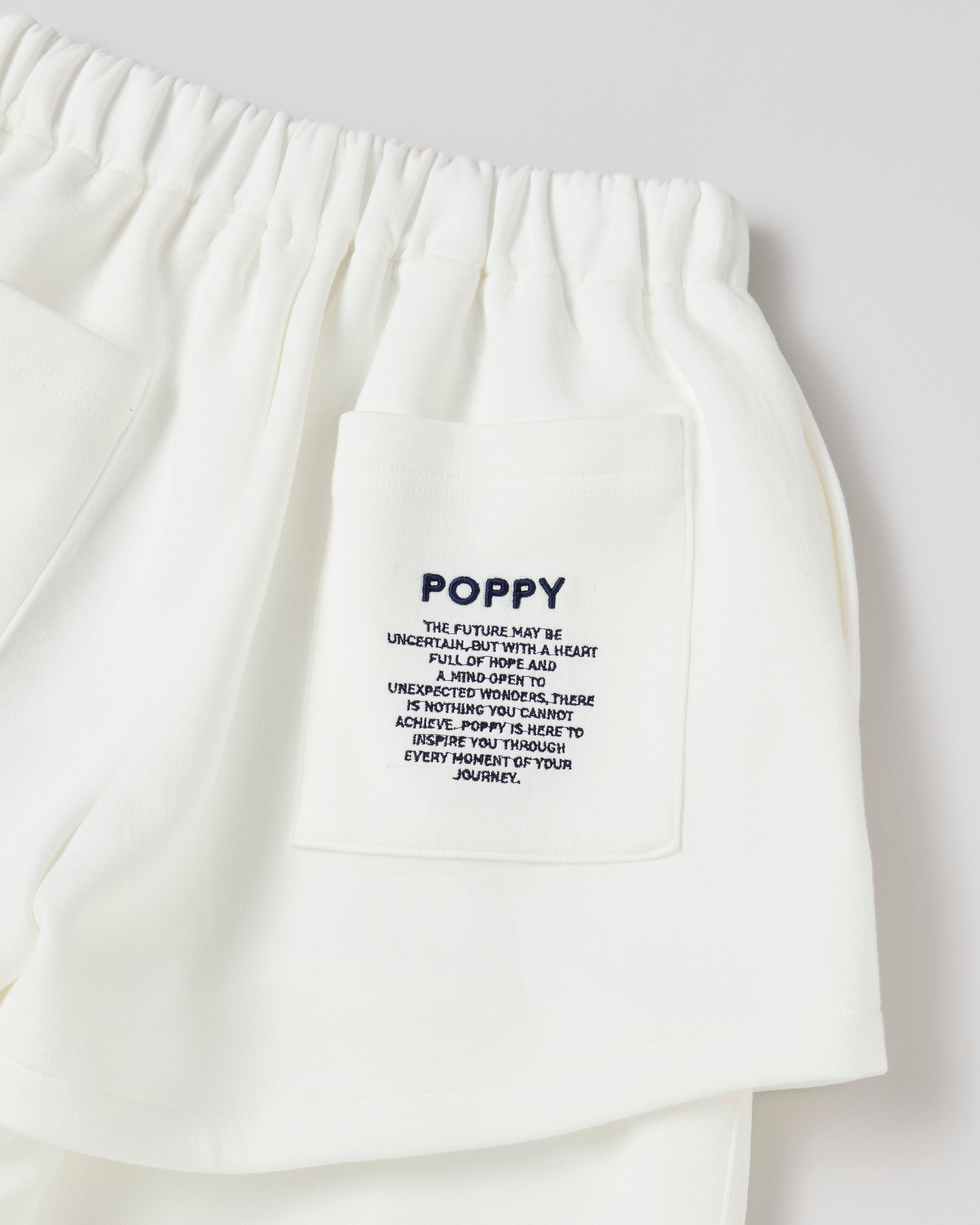 Layered-like bonding pants (white)