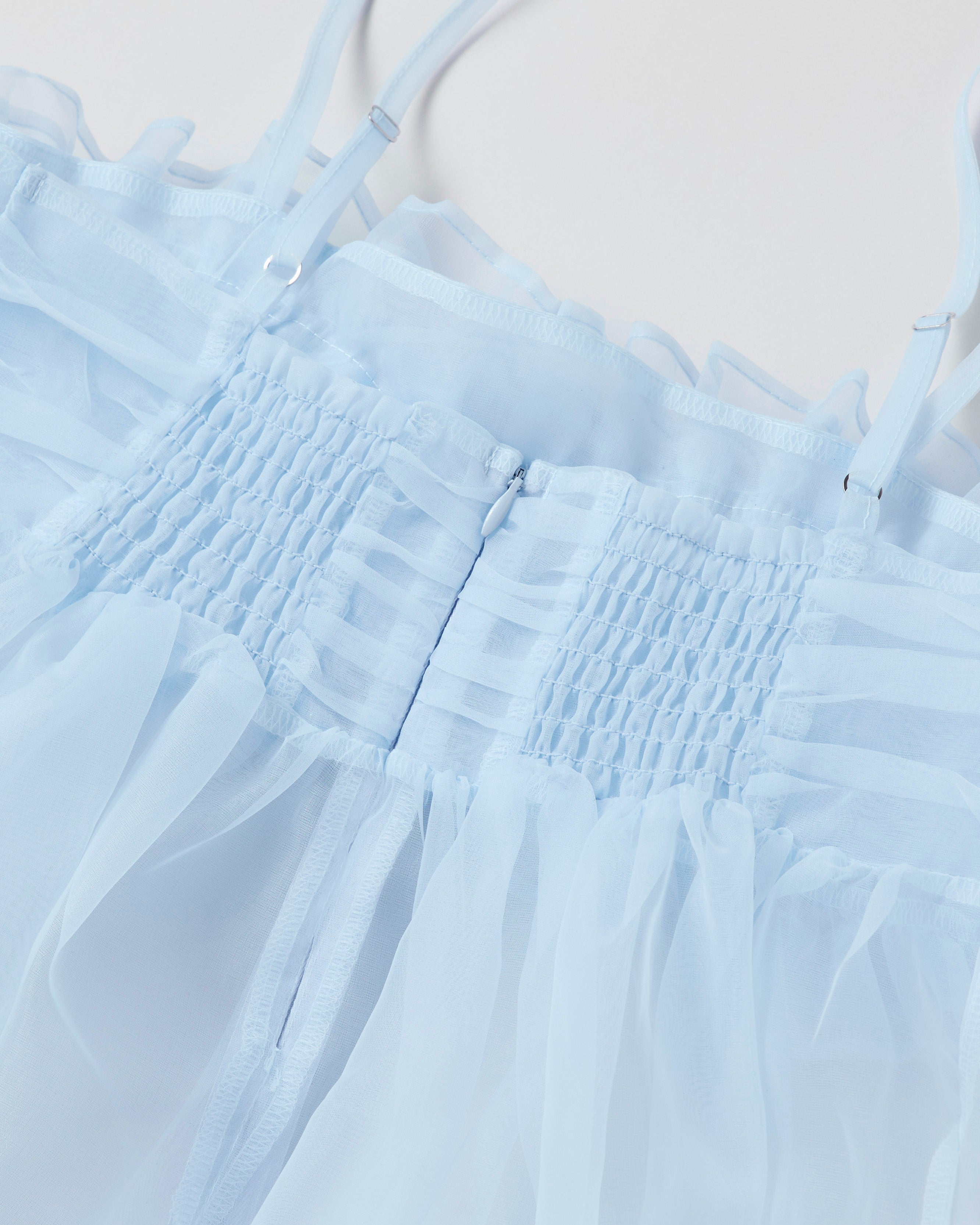Wave gathered peplum bustier (blue)