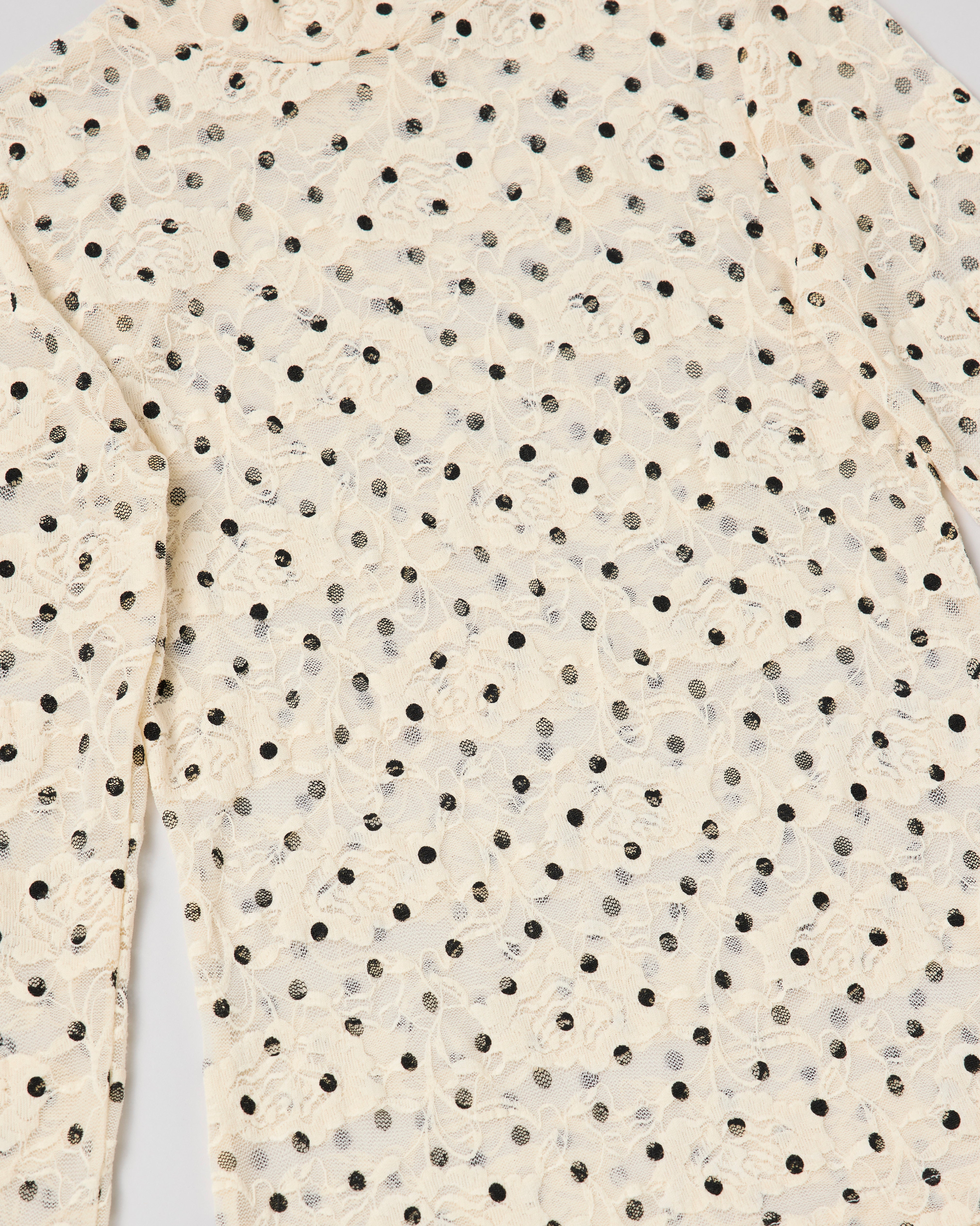 Dot lace see-through top (high neck)