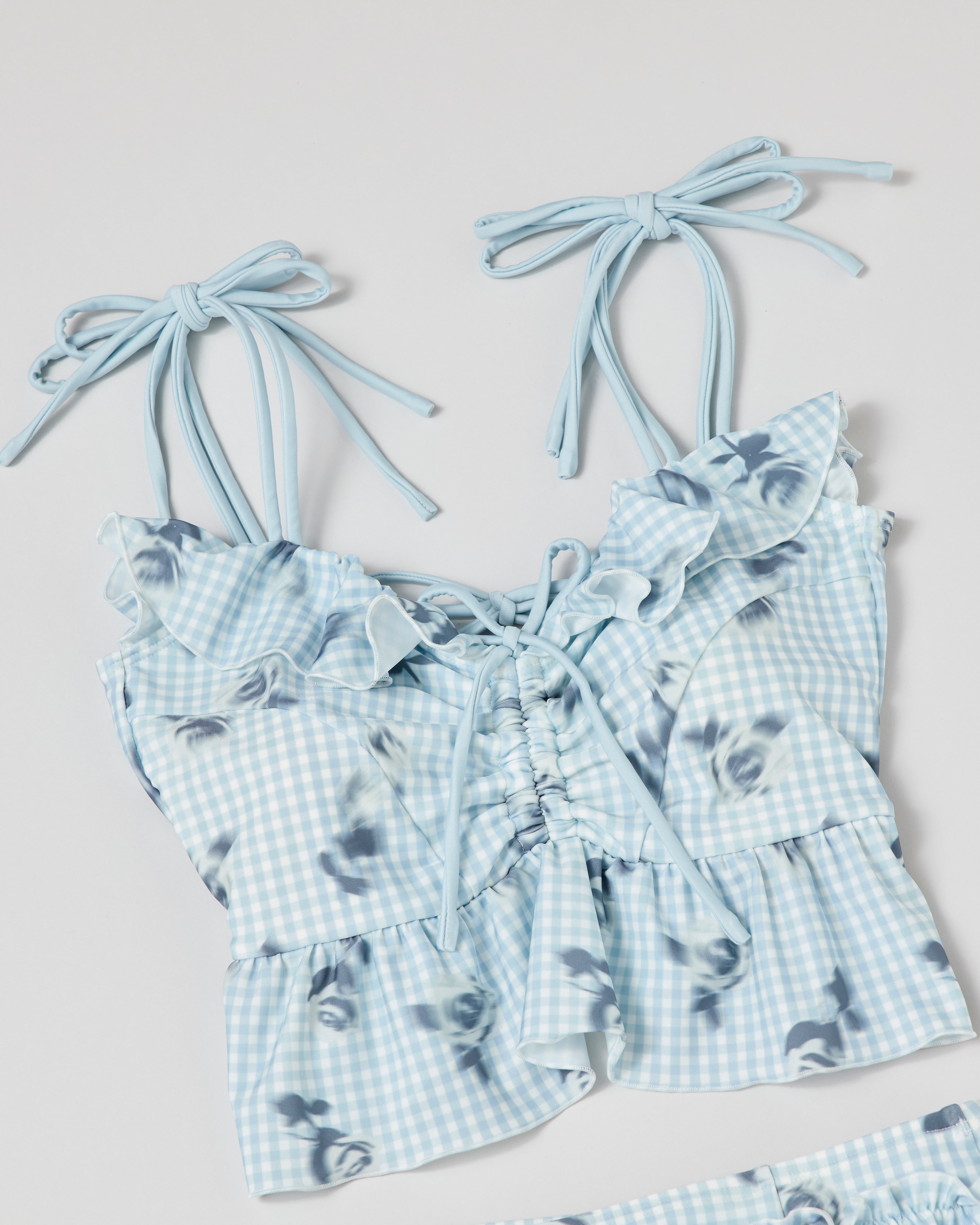 Gingham rose cami bikini