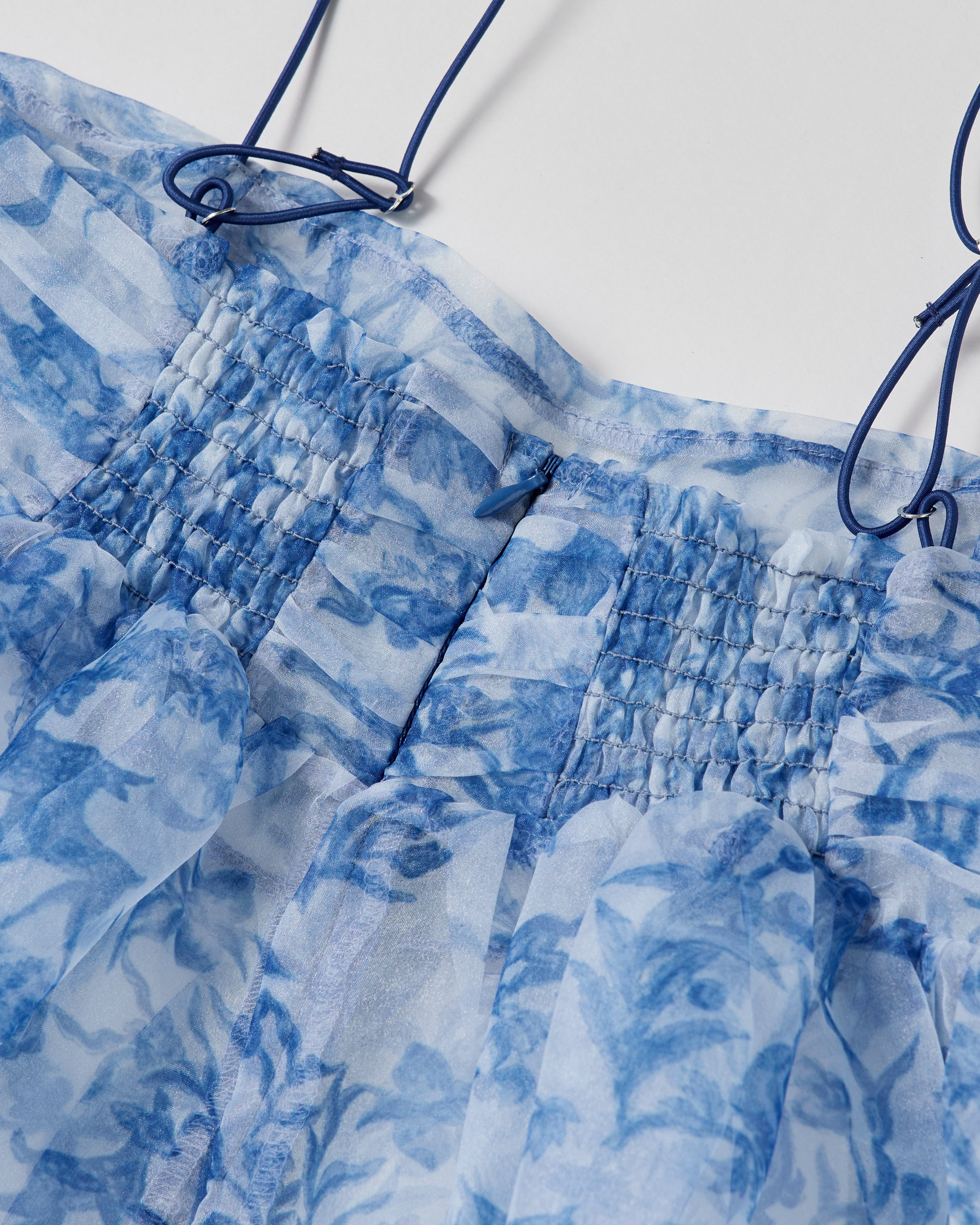 Oriental Toile de Jouy organdy cami dress