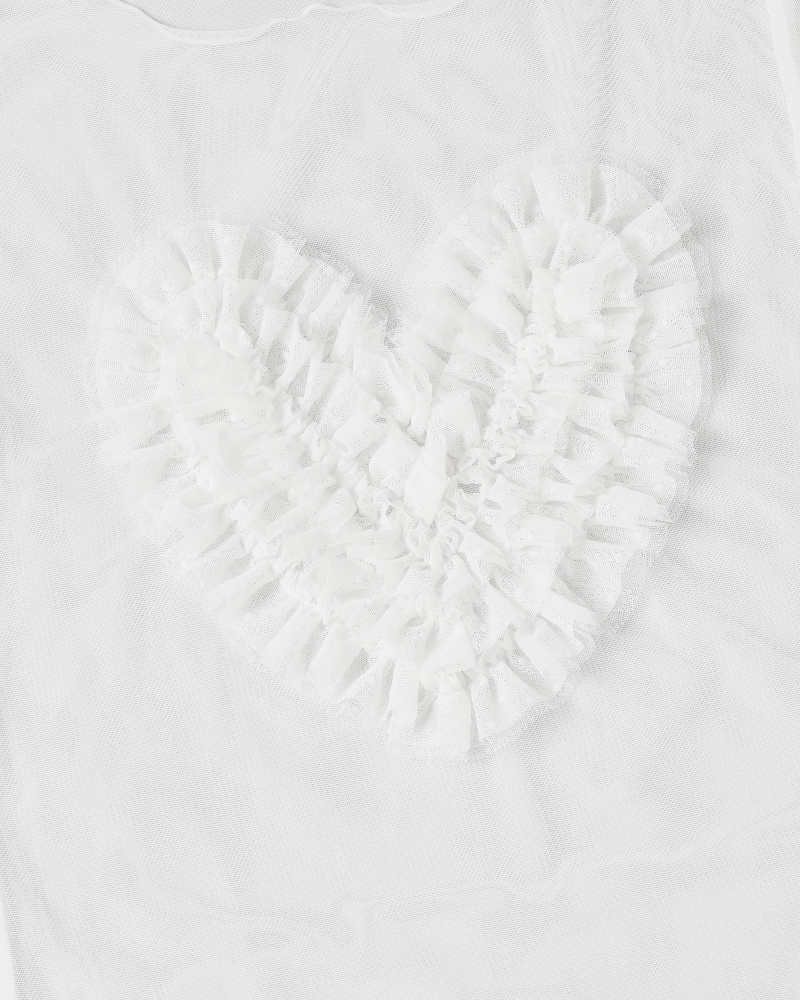 Heart tulle see-through tops (round neck)