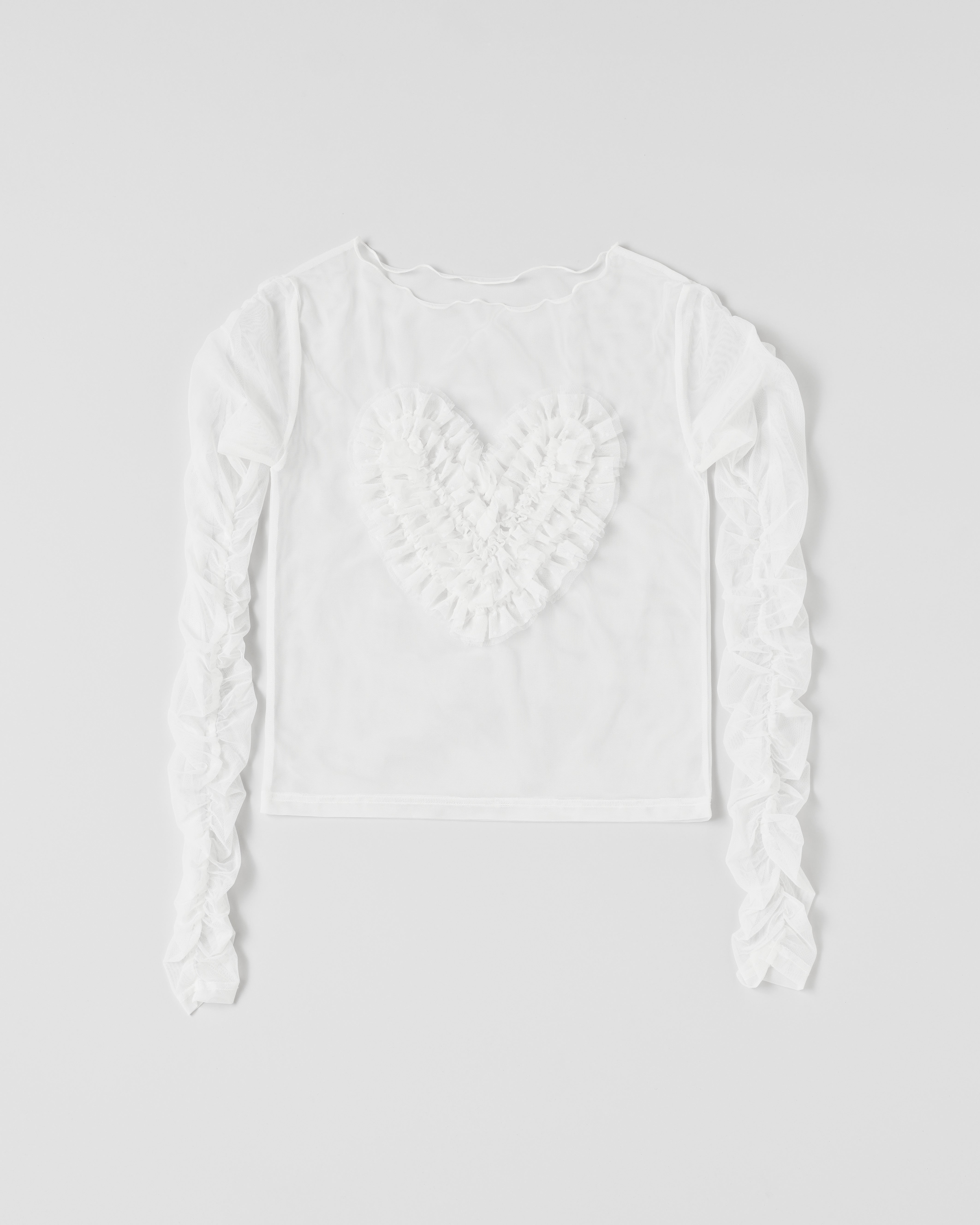 Heart tulle see-through tops (high neck)