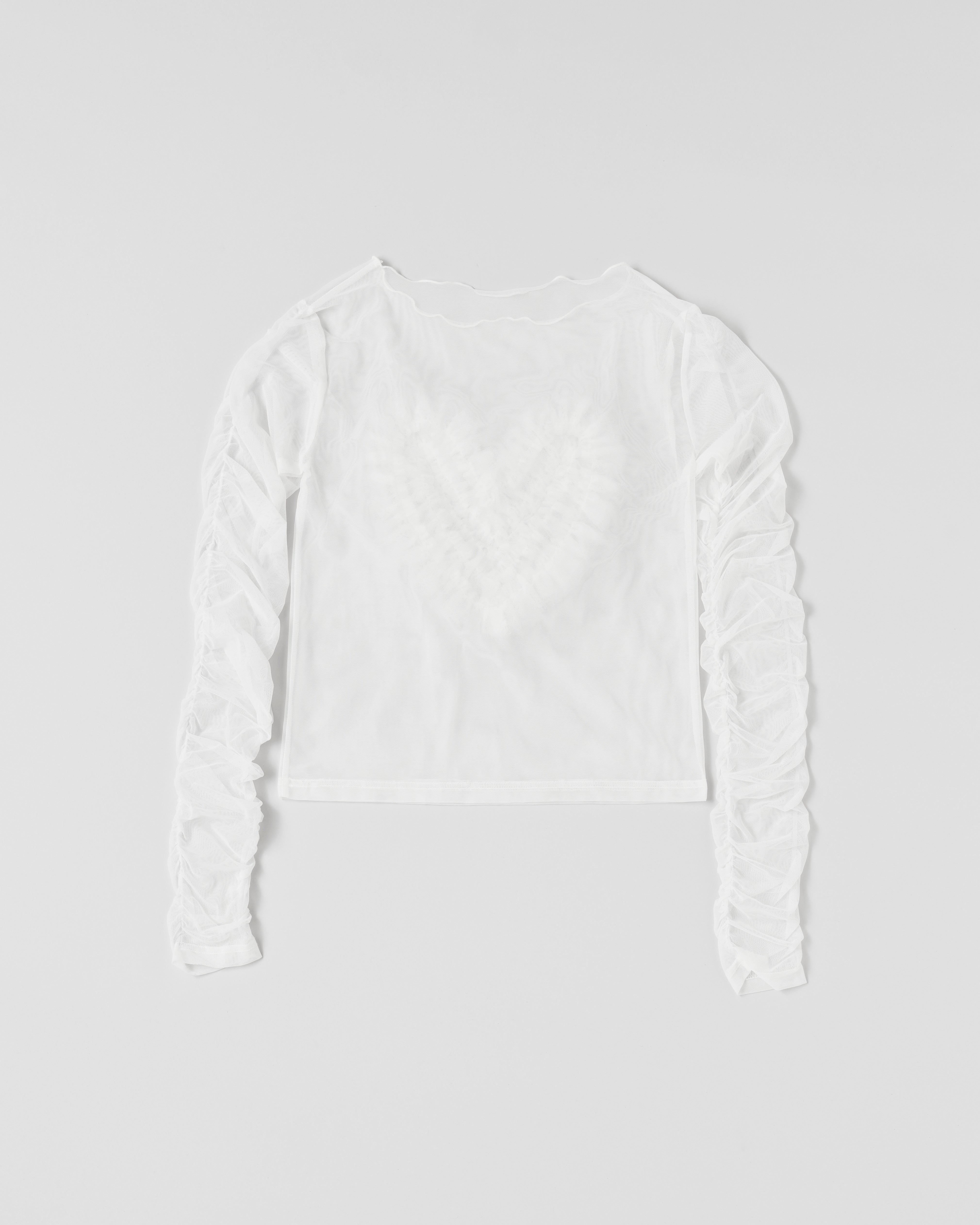 Heart tulle see-through tops (round neck)