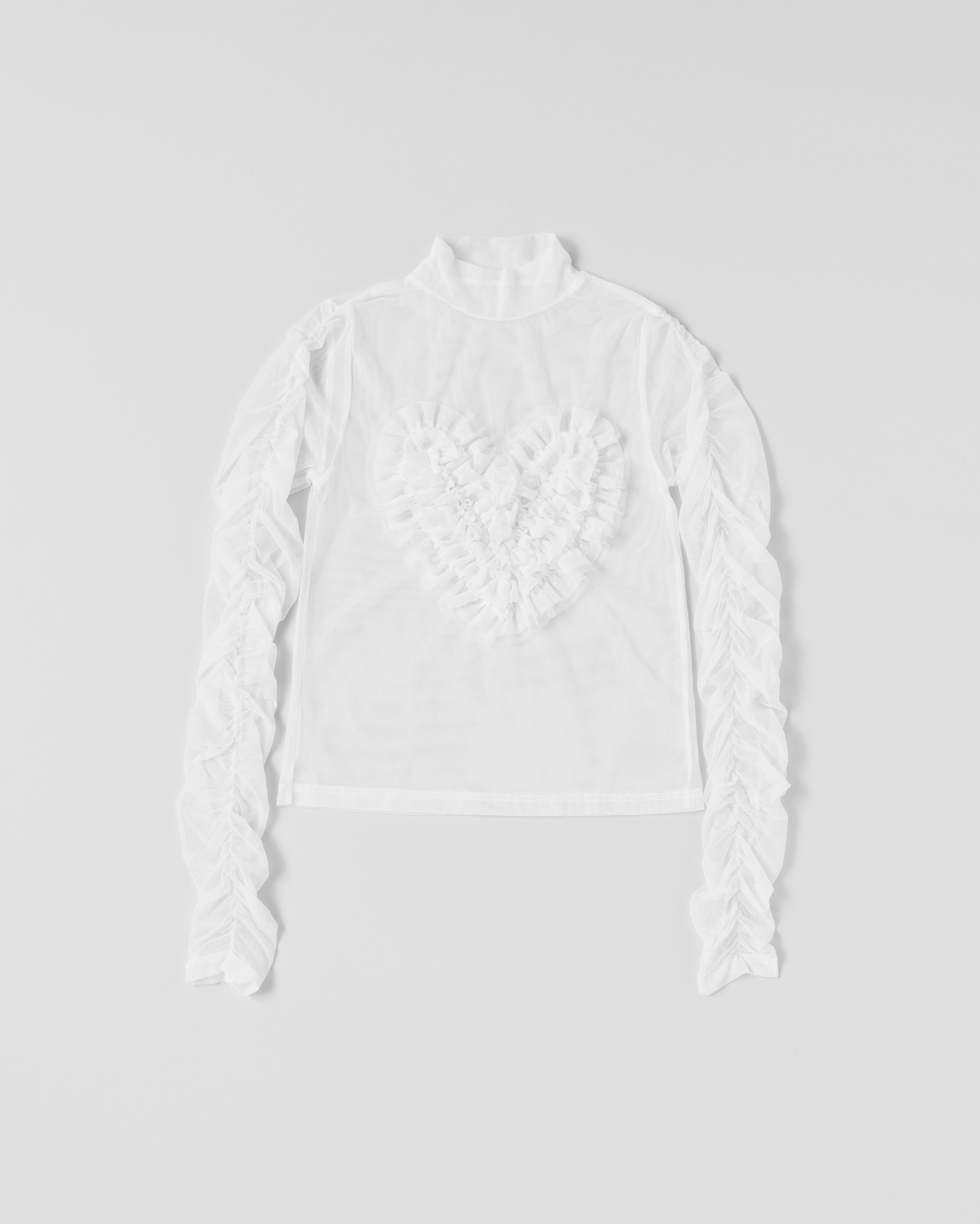 カットソー(長袖+七分) ROSY LUCE HEART TULLE TOPS - WHITE ROSY LUCE HEART TULLE TOPS - WHITE 【公式通販】