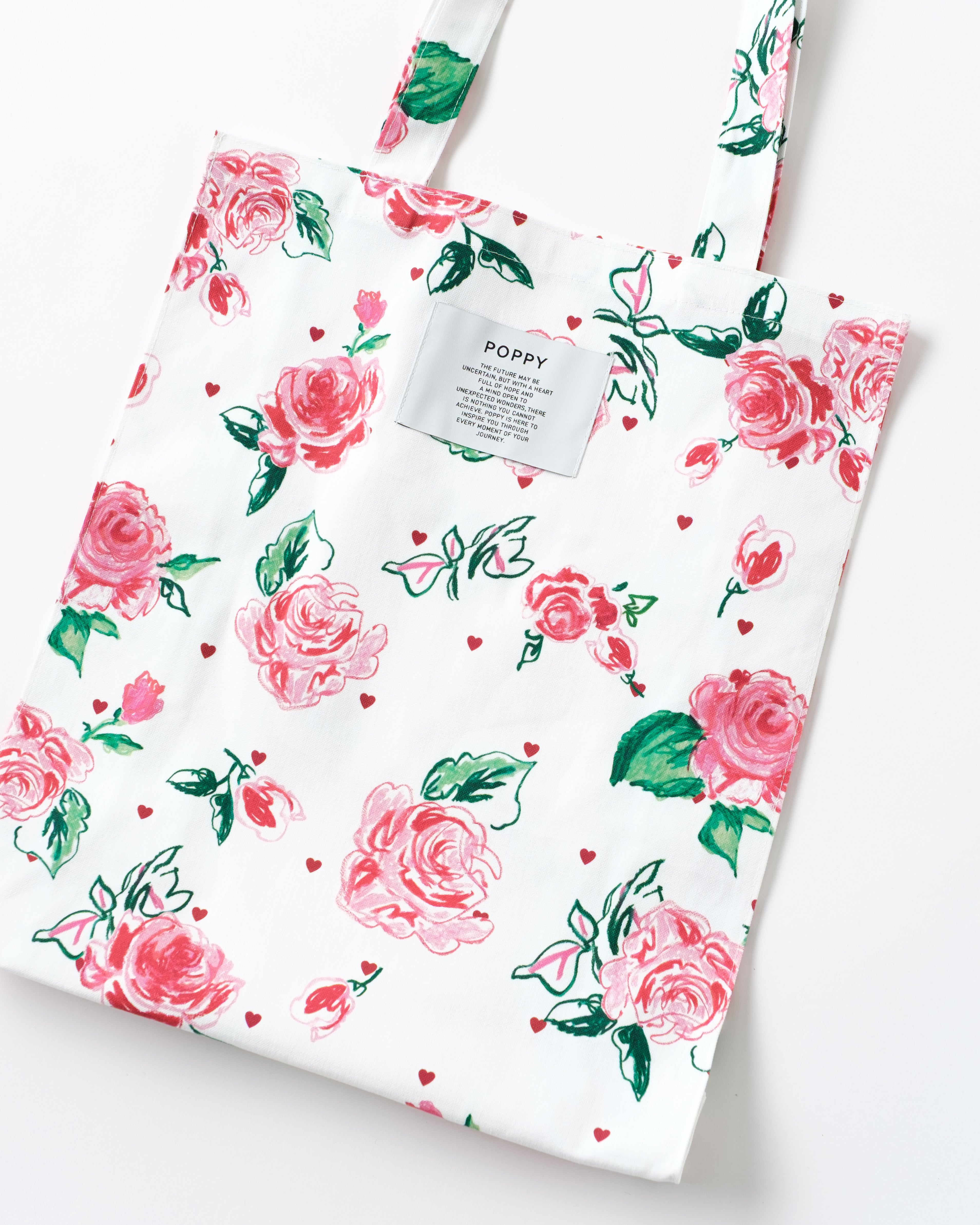 Crayon rose x heart tote bag