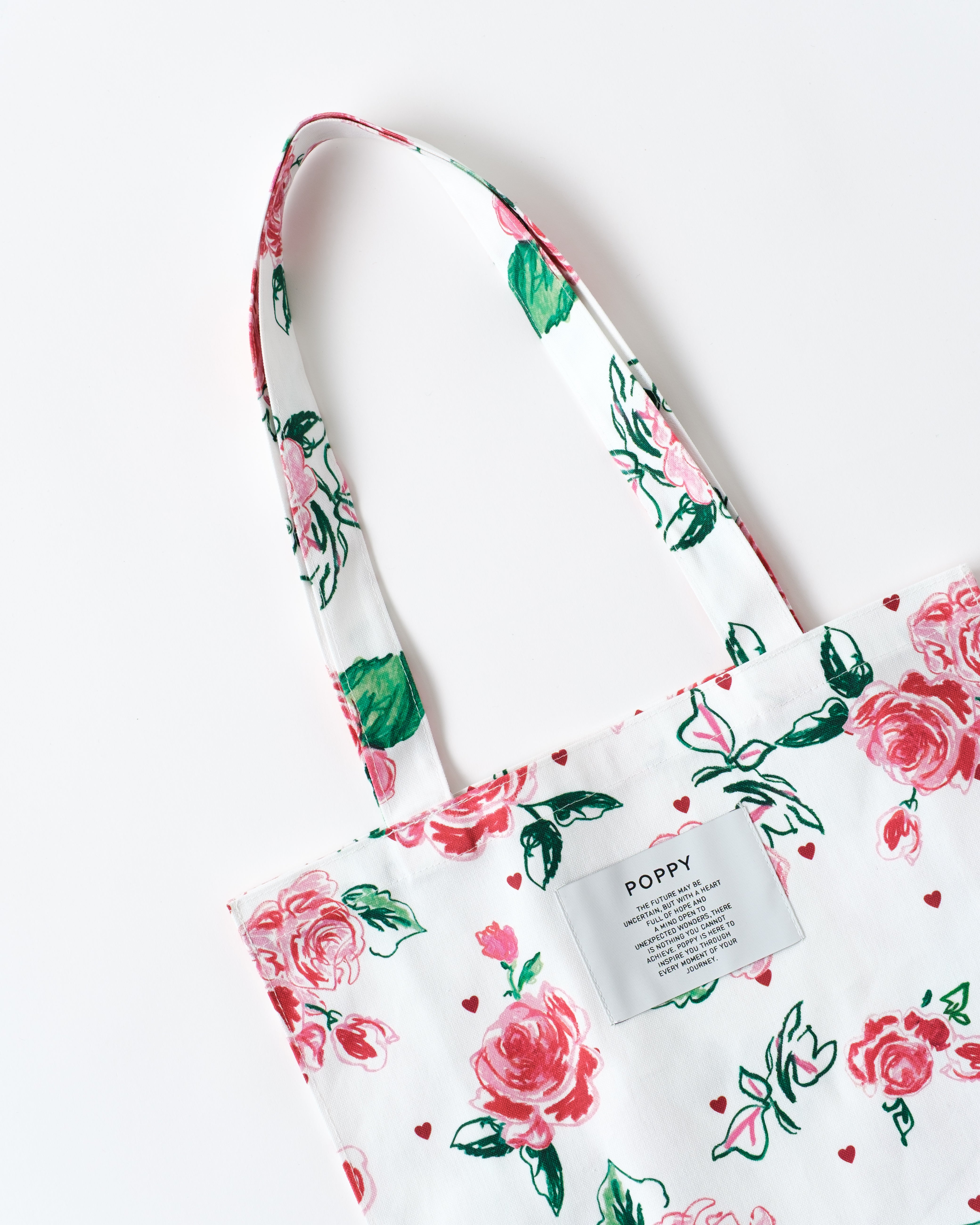 Crayon rose x heart tote bag