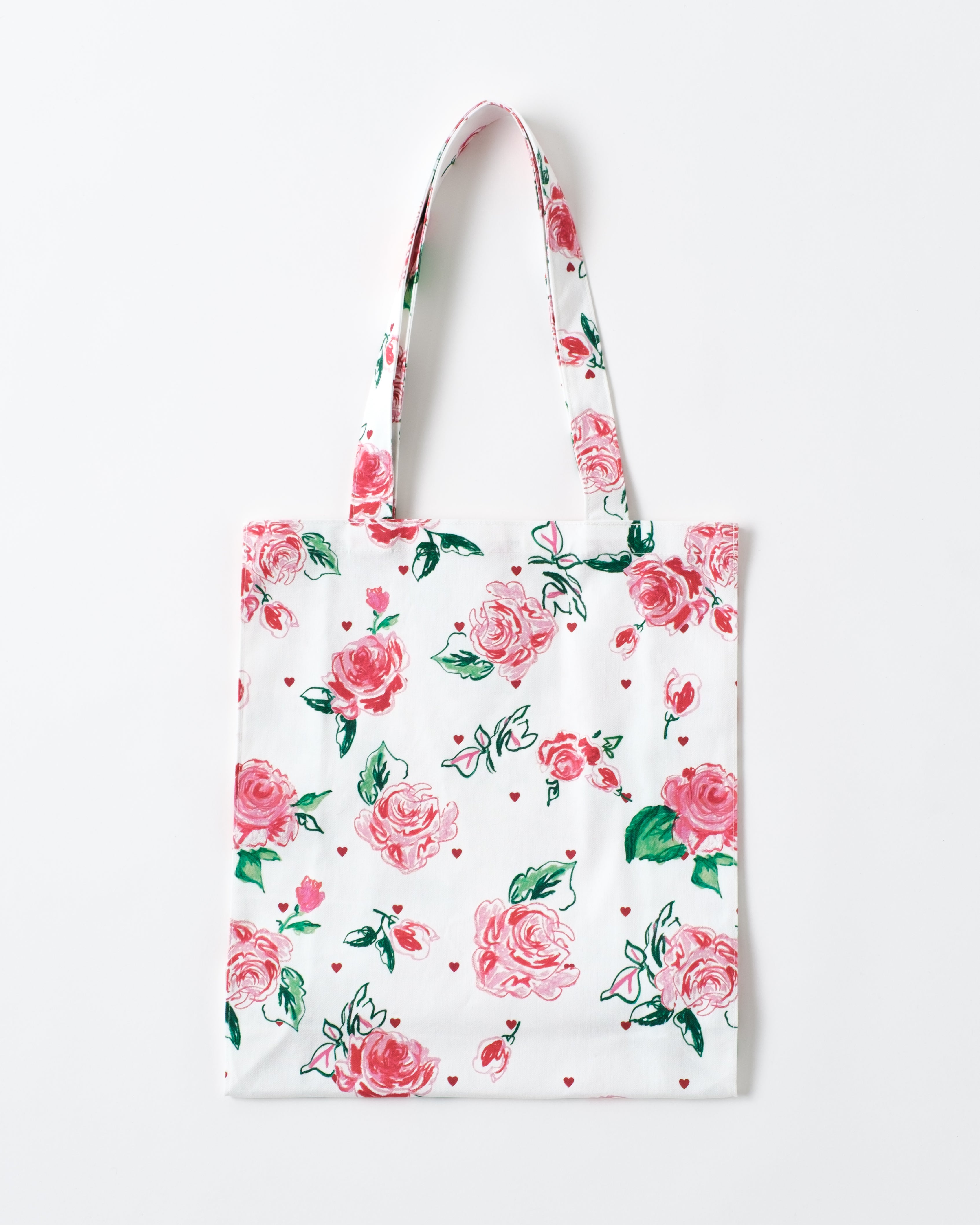 Crayon rose x heart tote bag